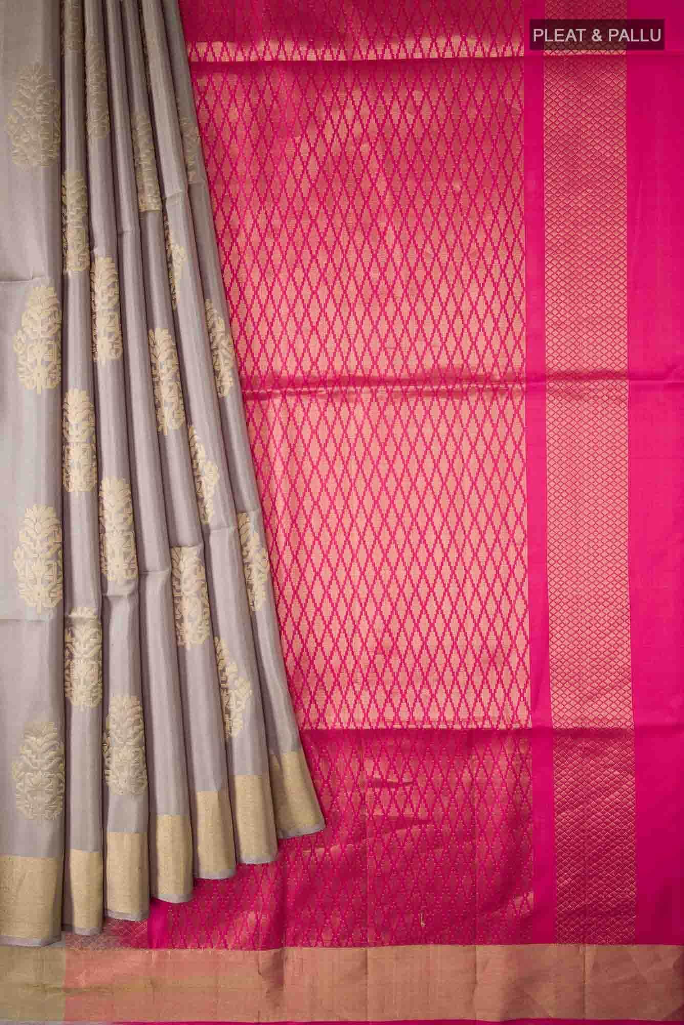Dark Beige Soft Silk Saree