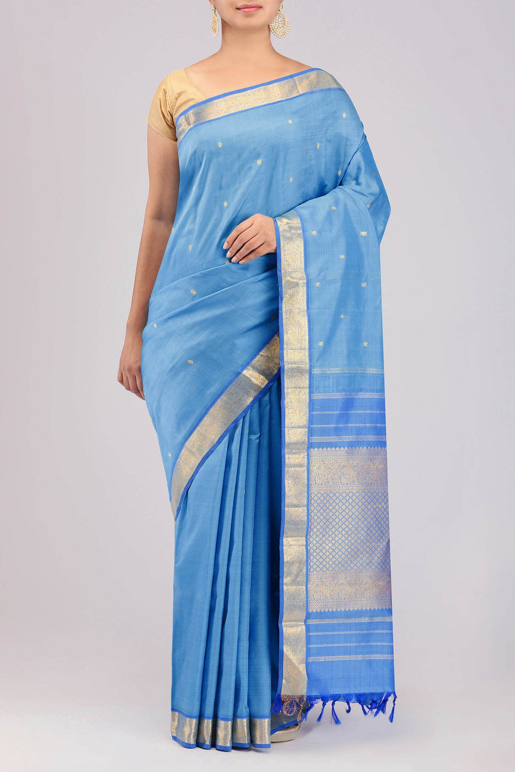 Blue Kanchipuram Silk Saree