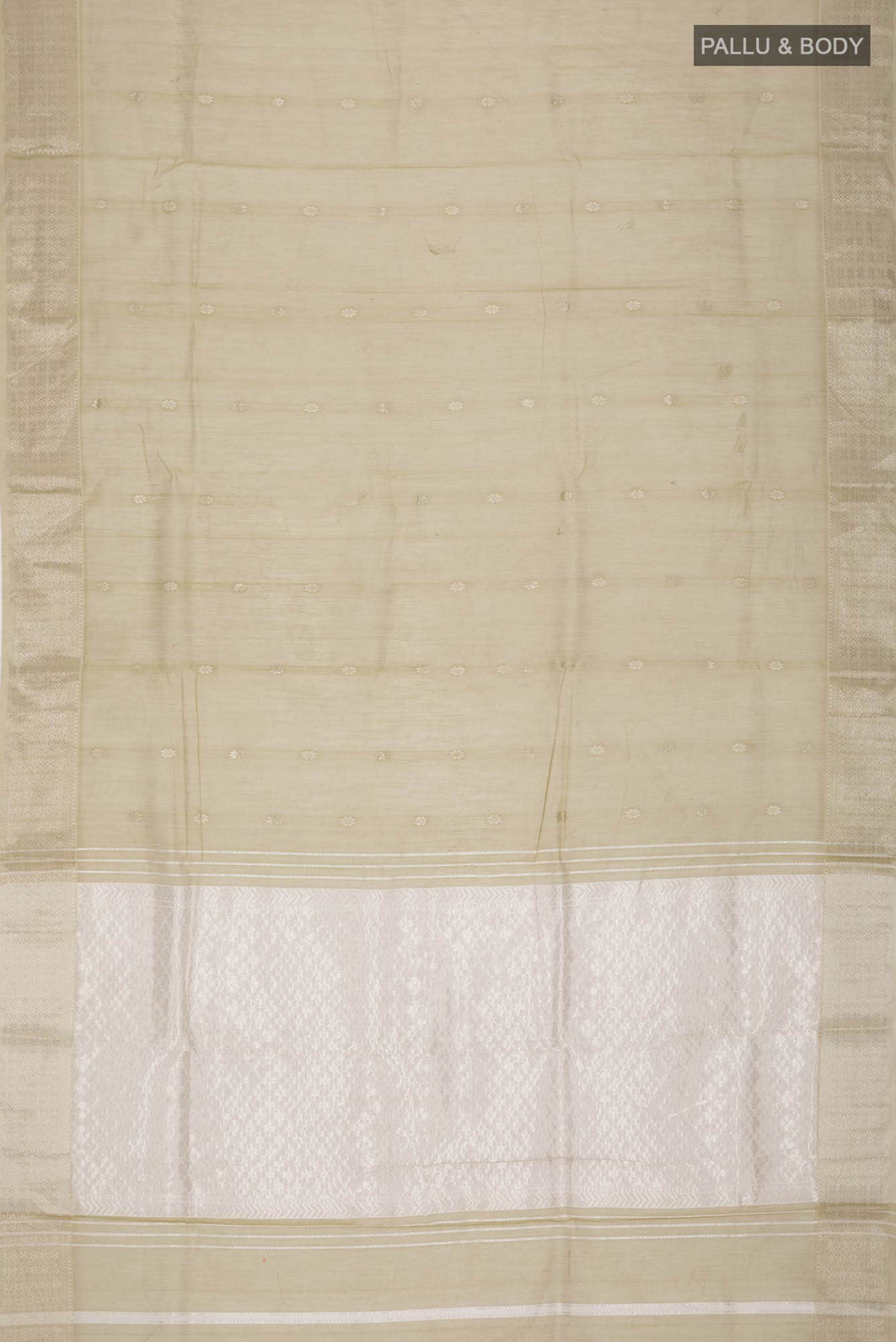 Beige Maheshwari Silk Cotton Saree