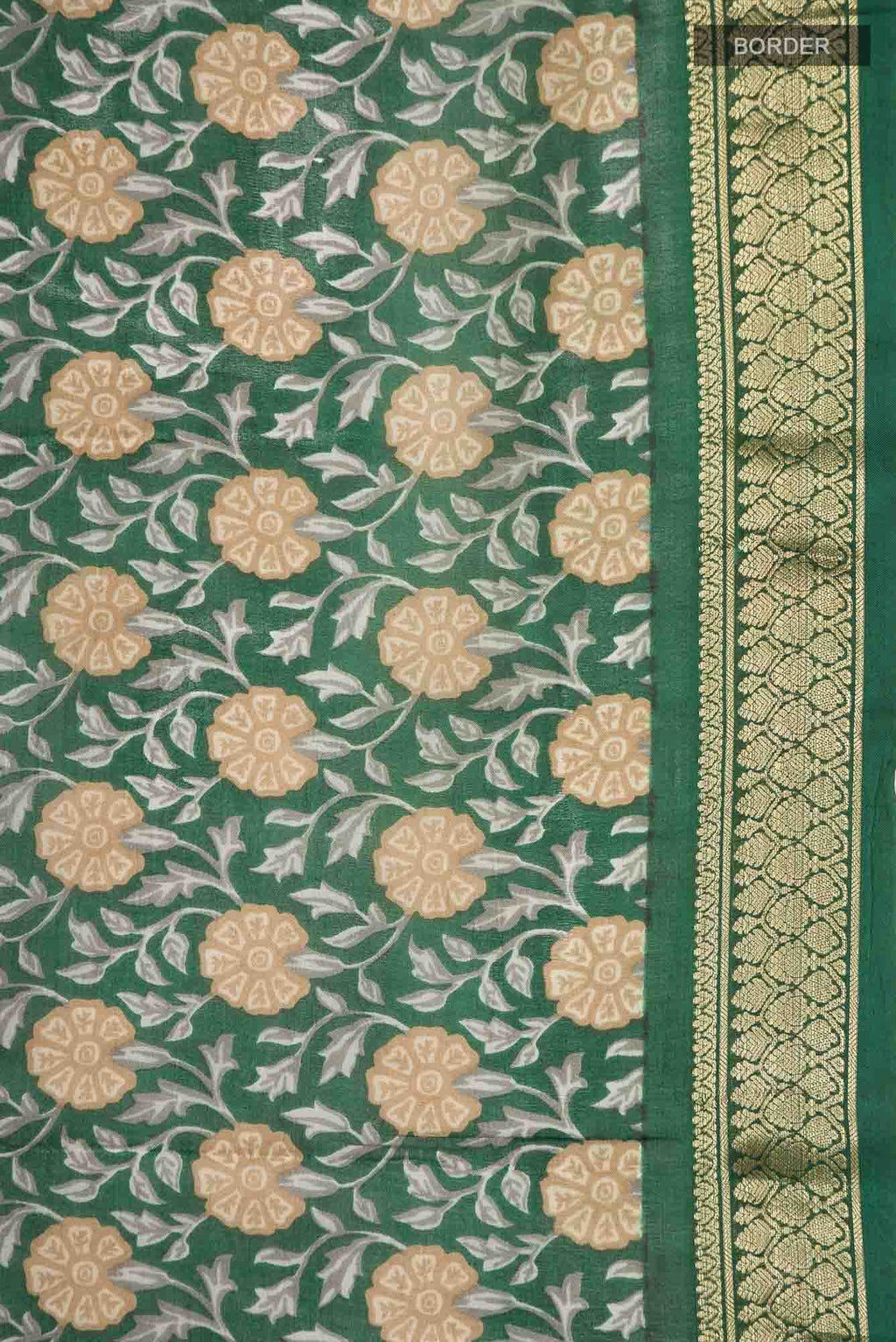 Green Printed Silk Saree