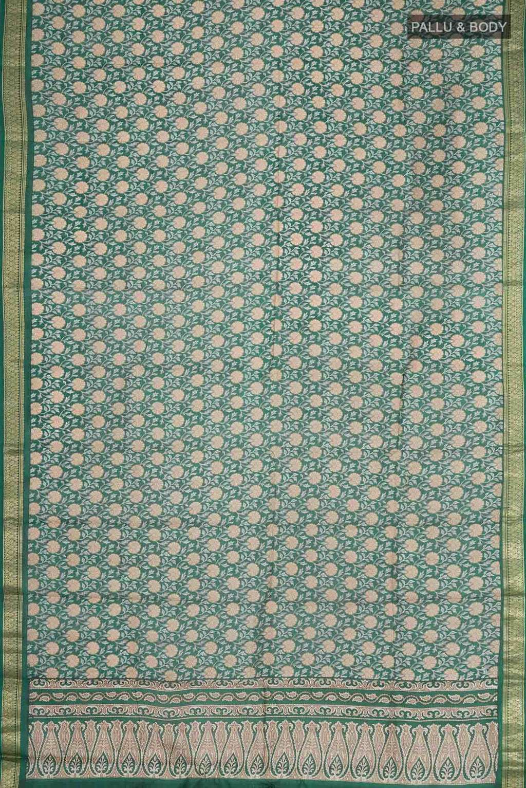 Green Printed Silk Saree