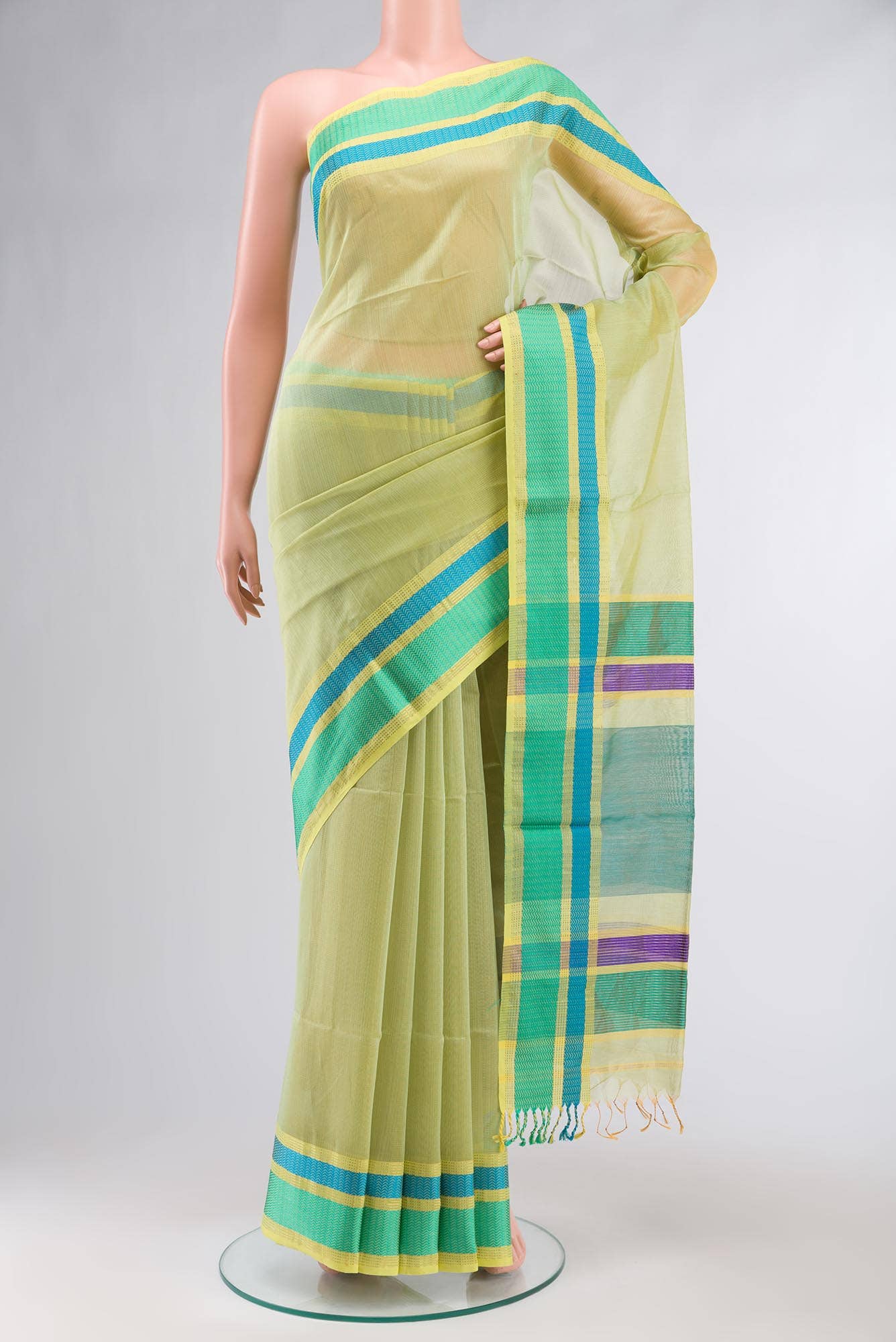 Green Maheshwari Silk Saree