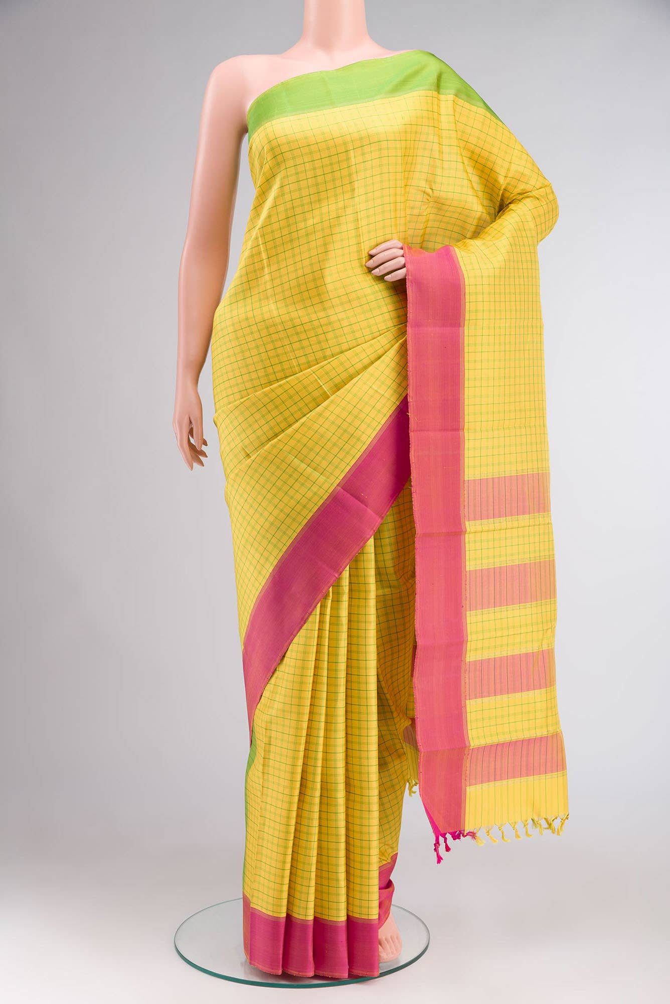 Yellow Kanchipuram Silk Saree