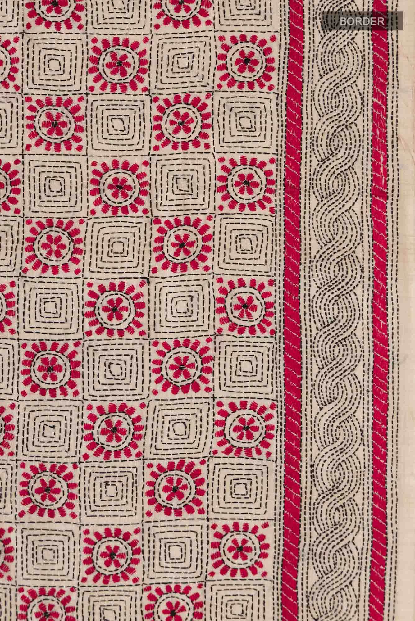 Beige Bhagalpuri Tussar Silk Saree