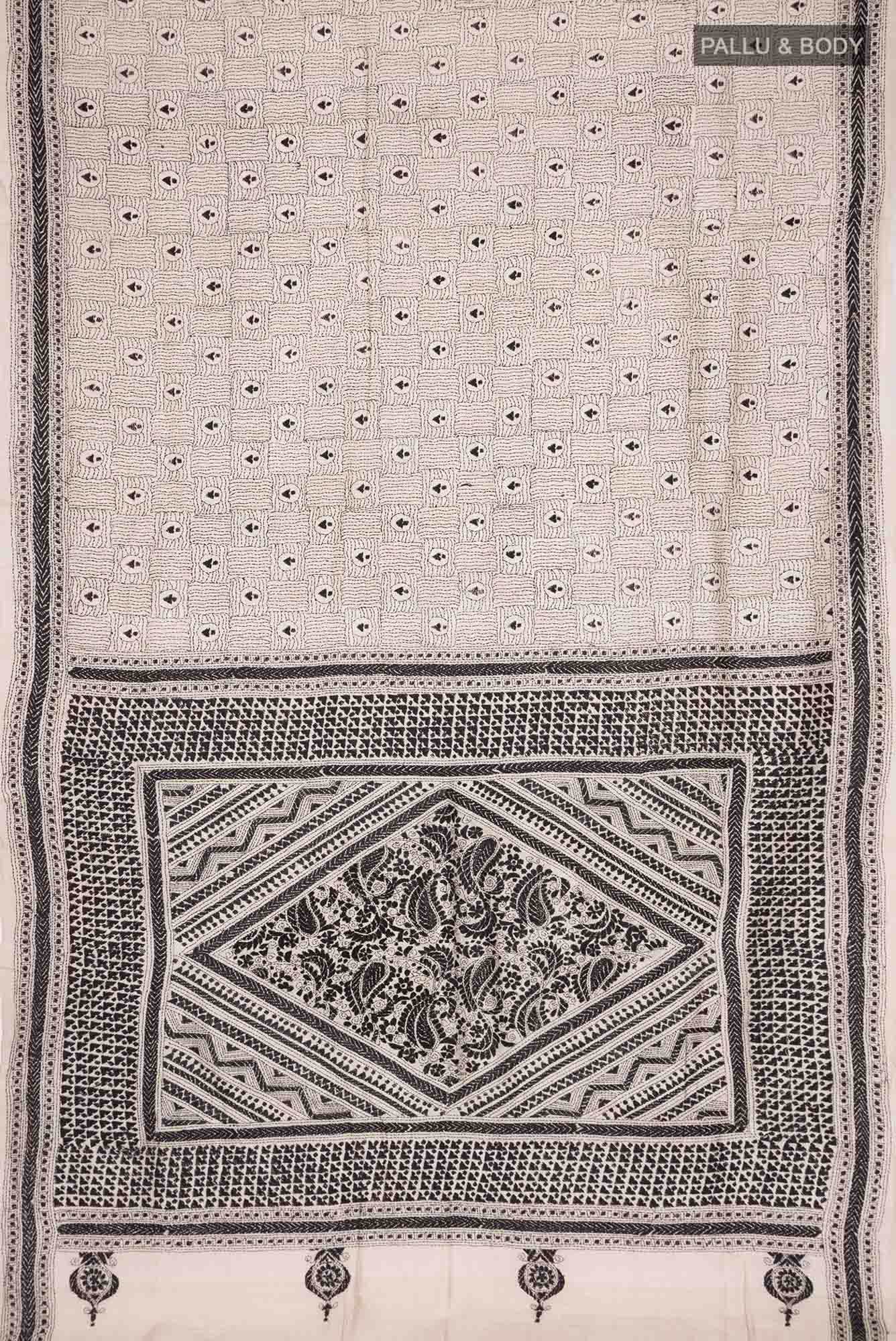 Beige Bhagalpuri Tussar Silk Saree