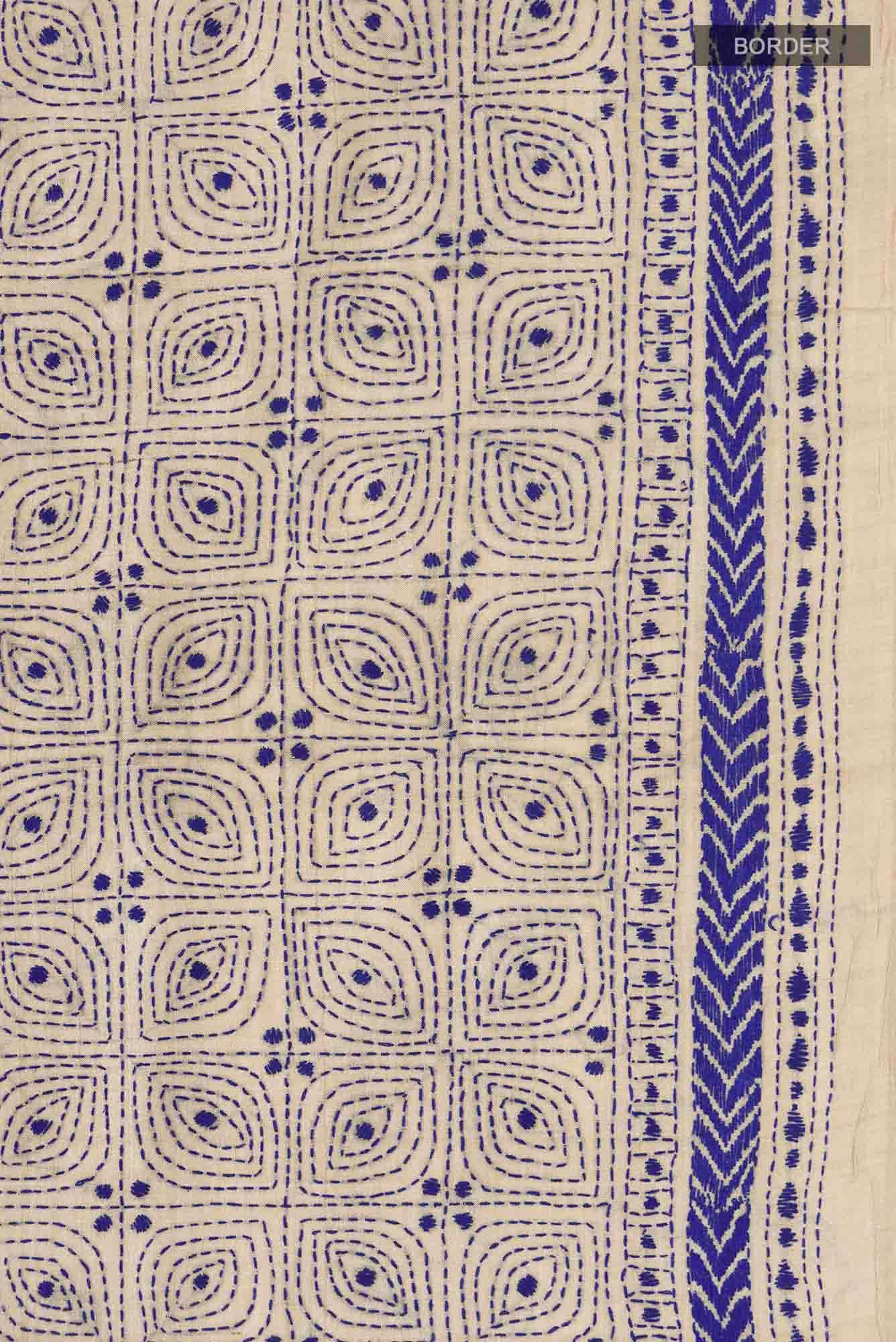 Beige Bhagalpuri Tussar Silk Saree