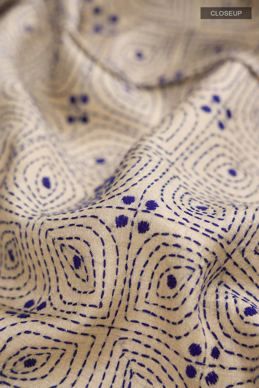 Beige Bhagalpuri Tussar Silk Saree