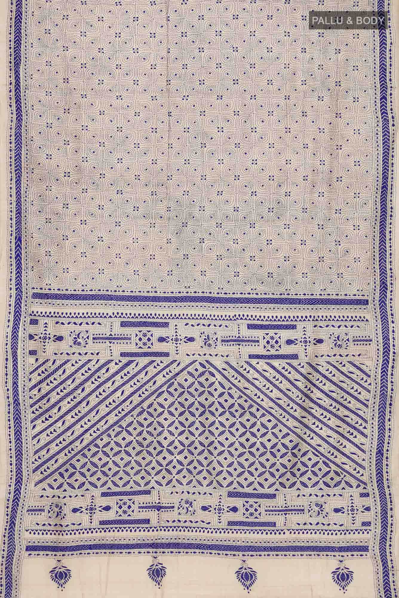 Beige Bhagalpuri Tussar Silk Saree