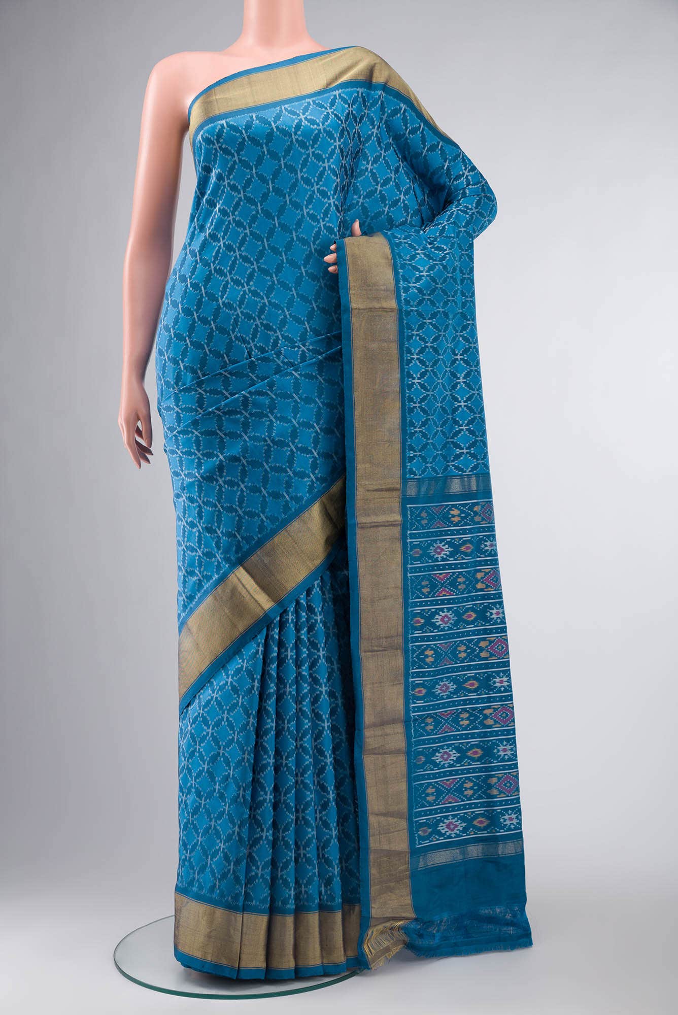 Blue Pochampally Silk Saree