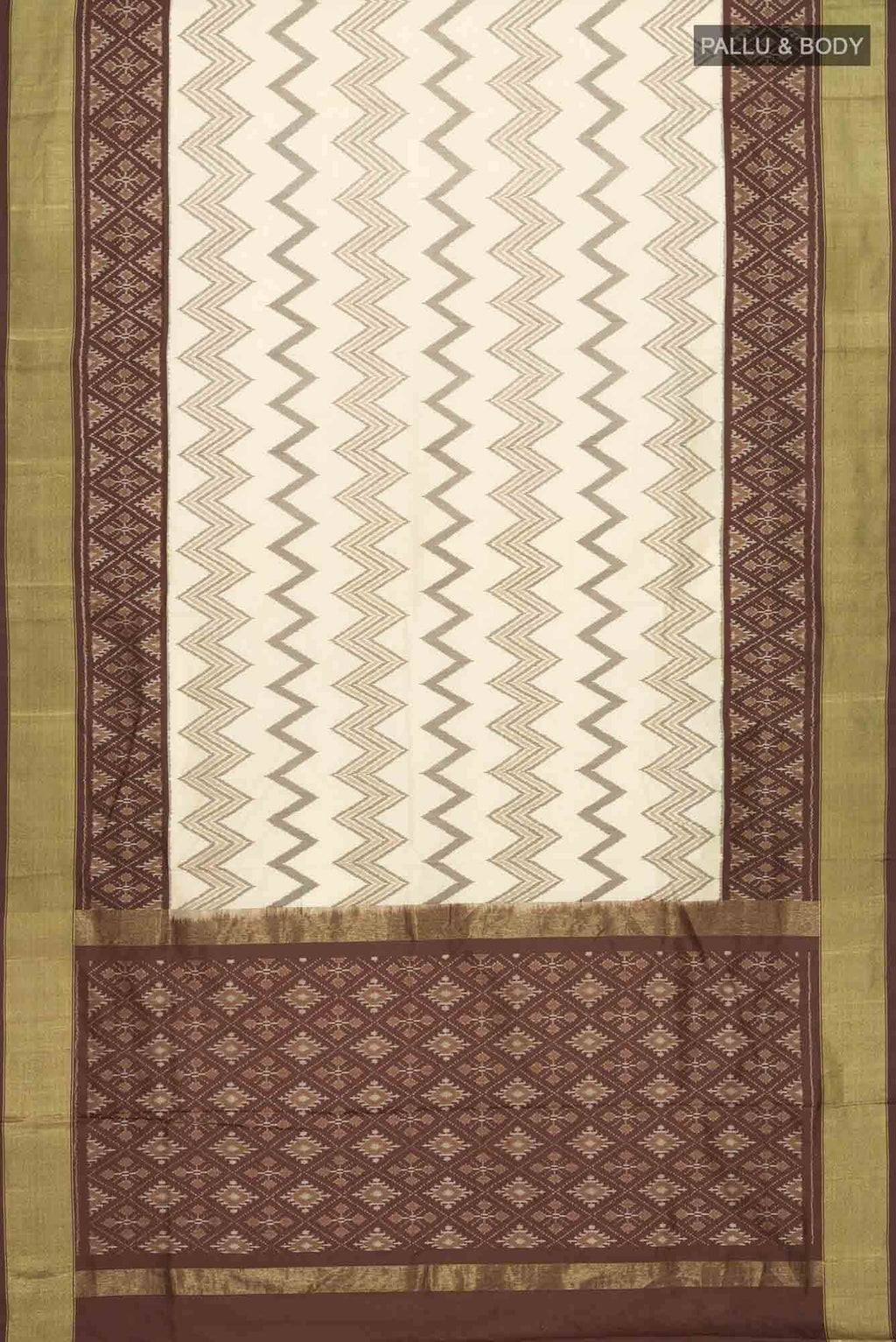 Cream Pochampally Silk Saree