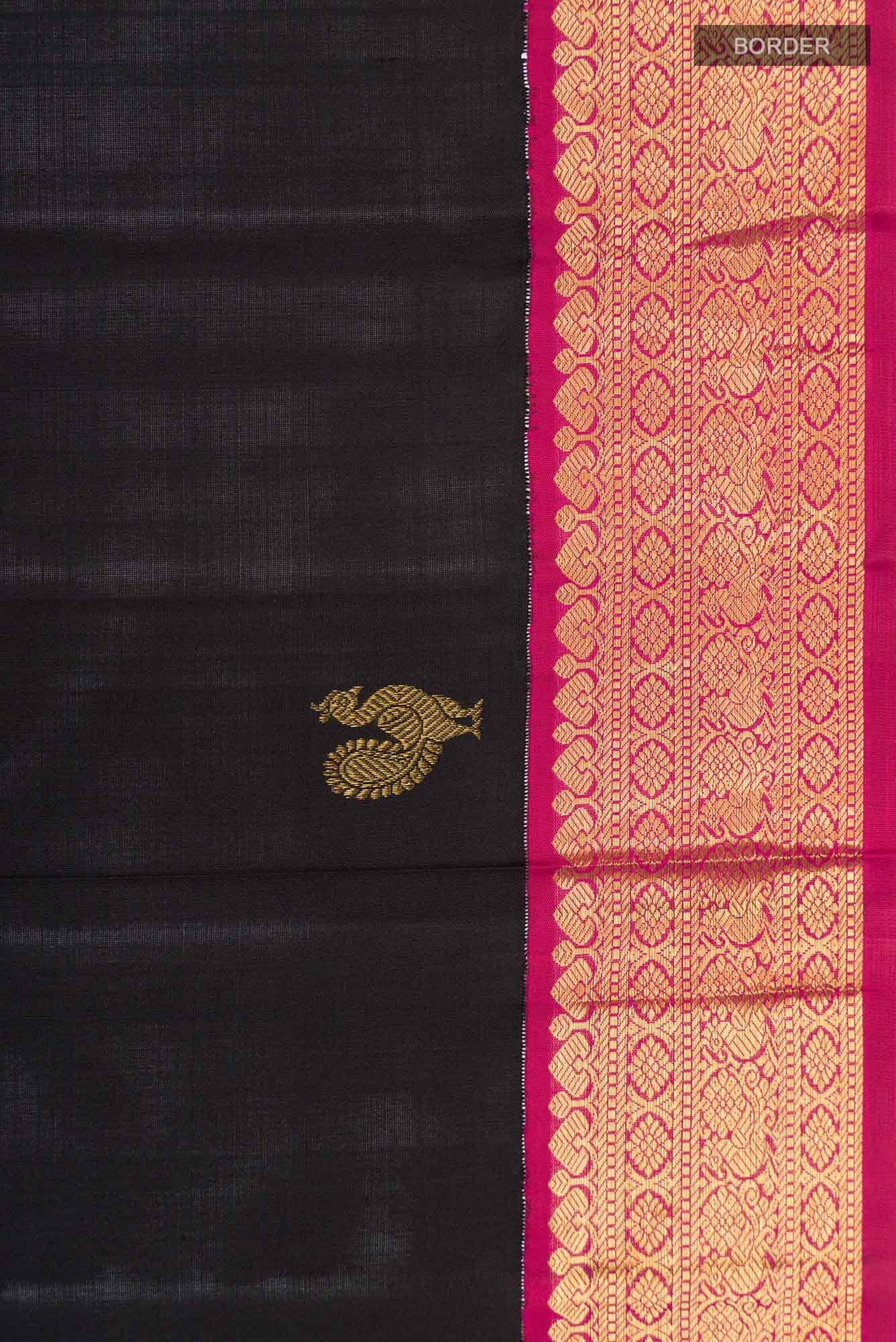 Black Kanchipuram Silk Saree