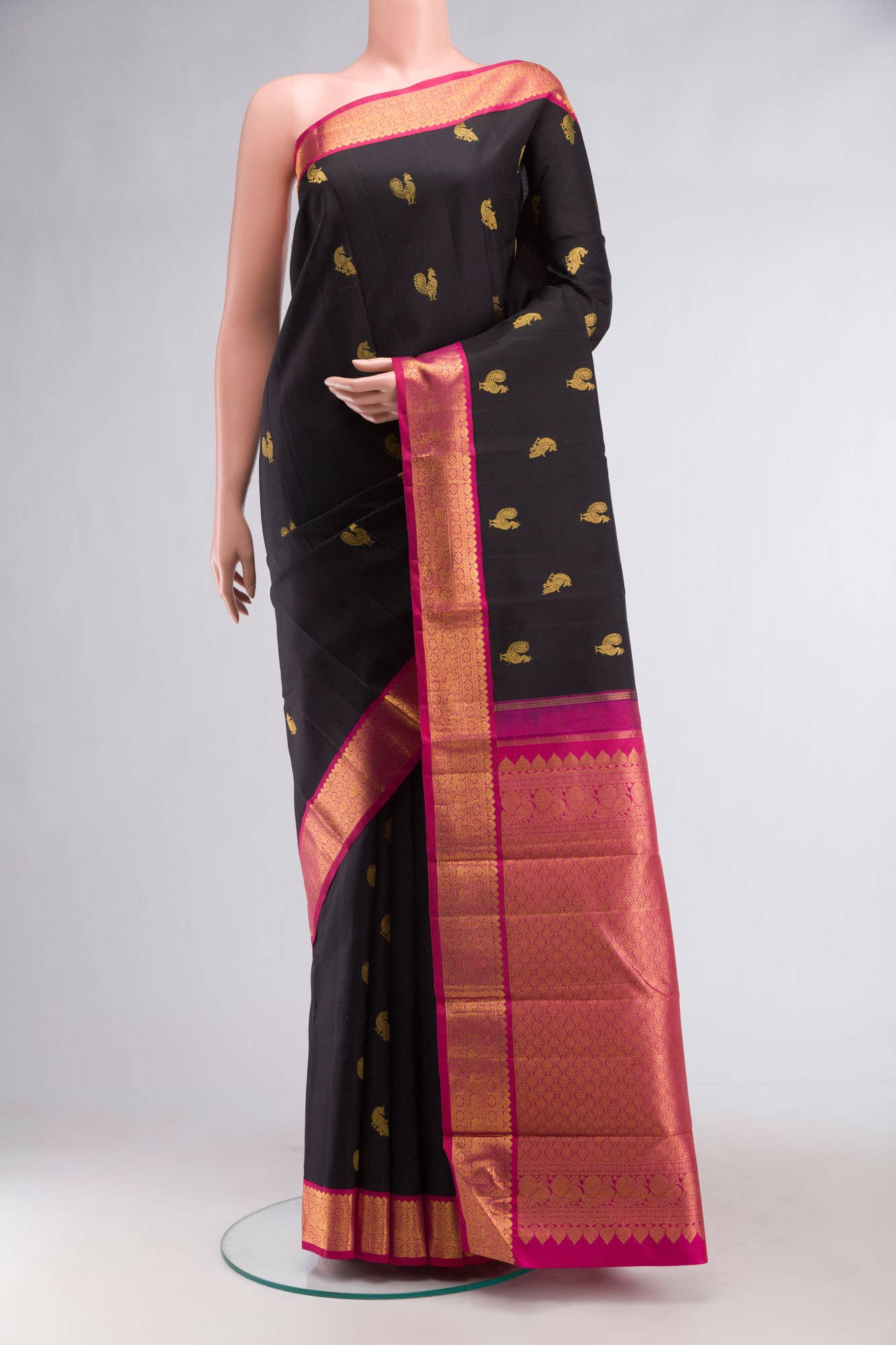 Black Kanchipuram Silk Saree