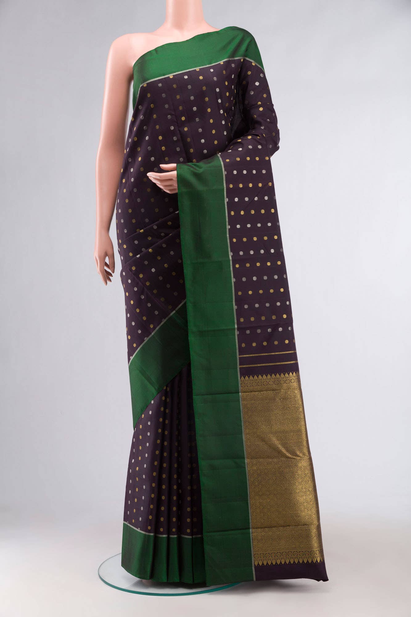 Black Kanchipuram Silk Saree