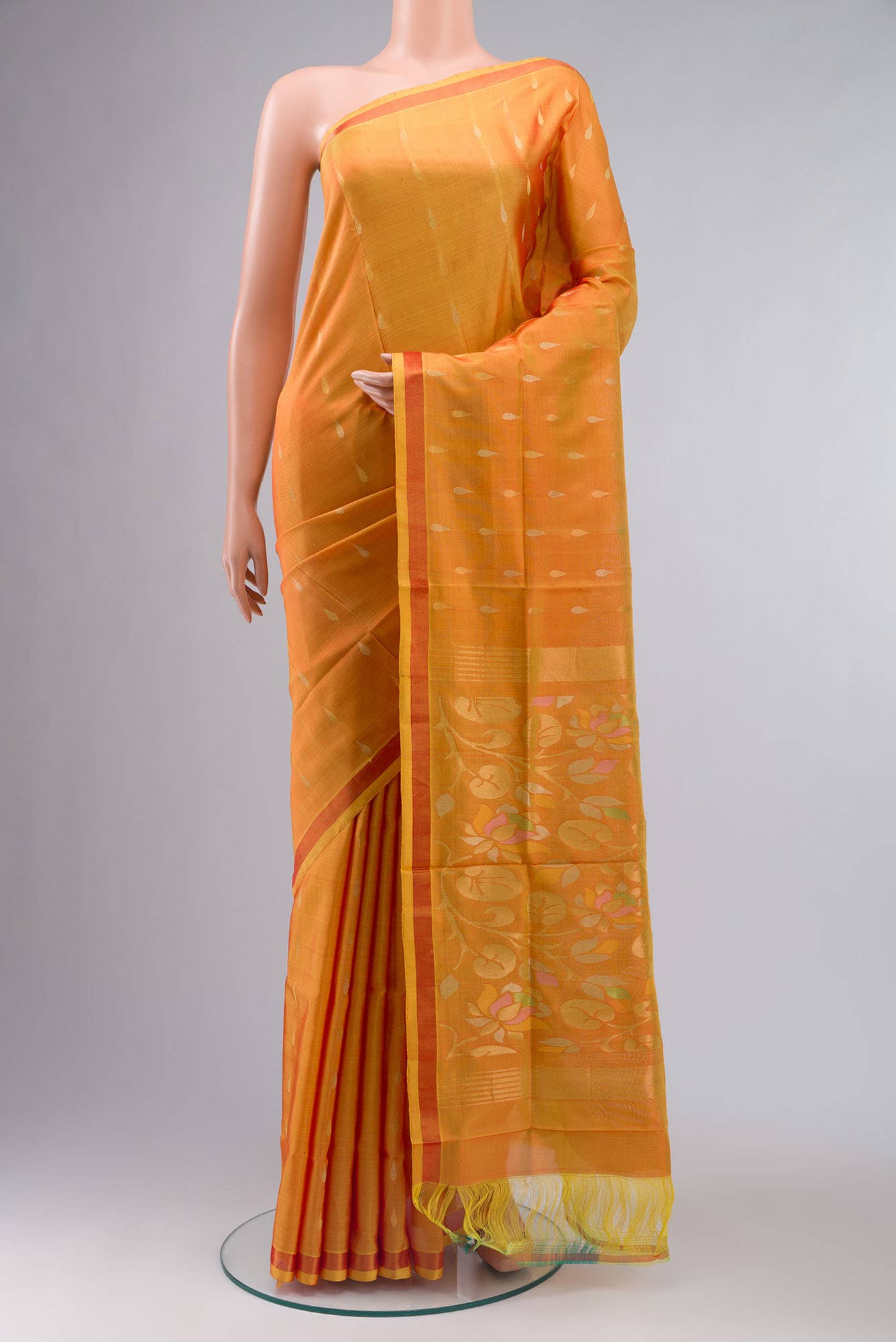 Orange Uppada Silk Saree