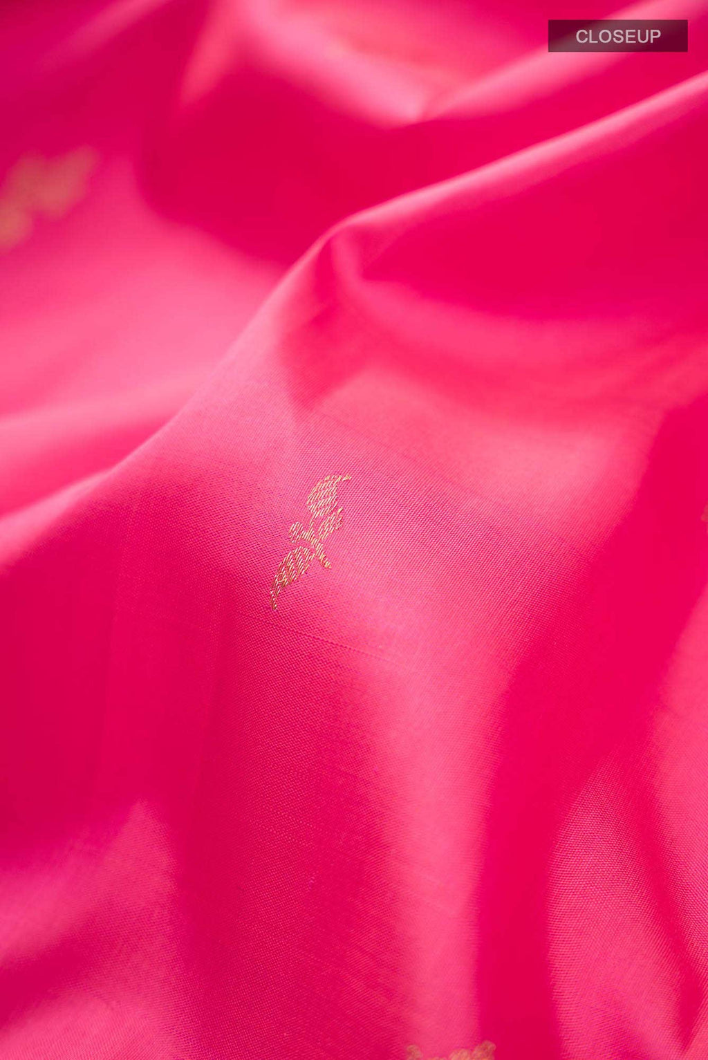 Pure Silk Pure Zari Pink with Orange Dual Tone Kanchipuram Saree