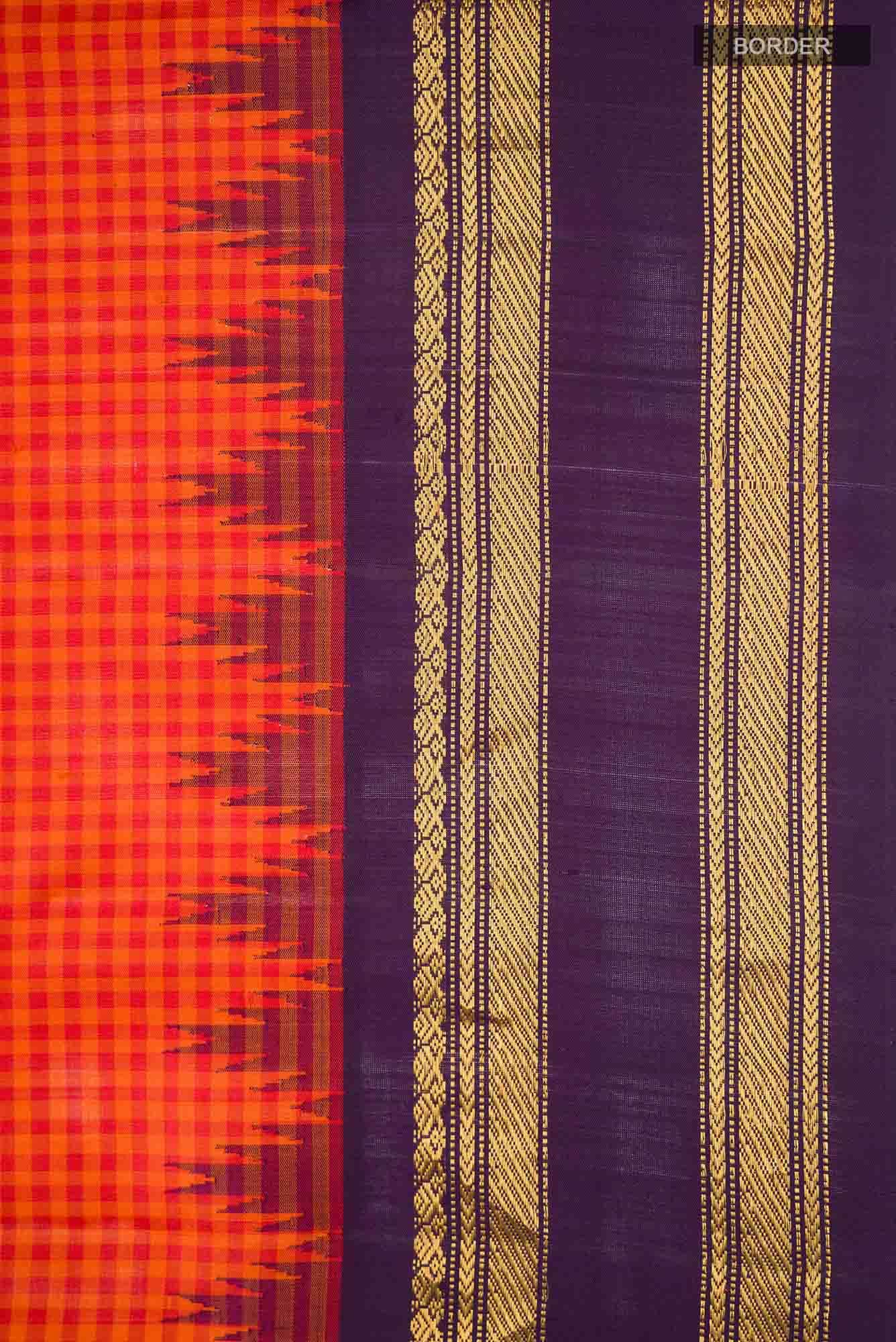 Red Gadwal Silk Saree