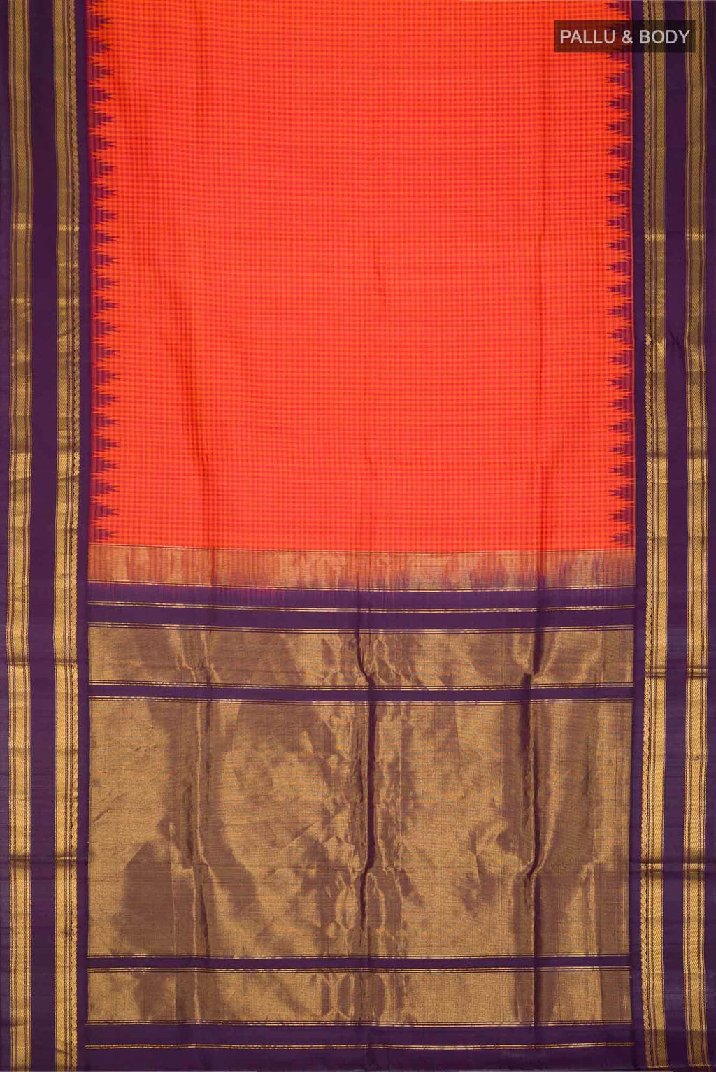 Red Gadwal Silk Saree