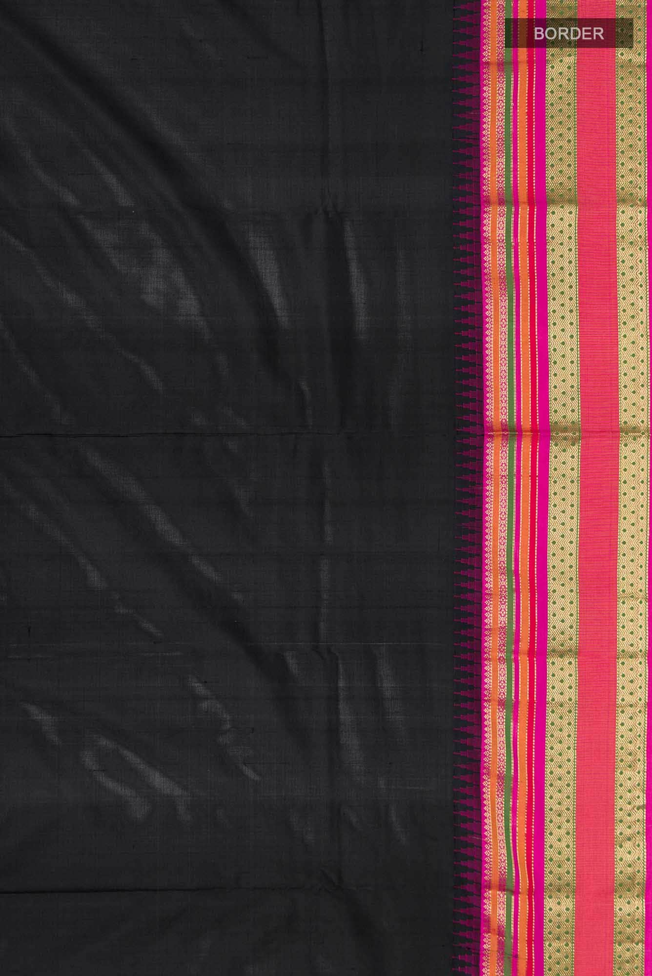 Black Bangalore Silk Saree