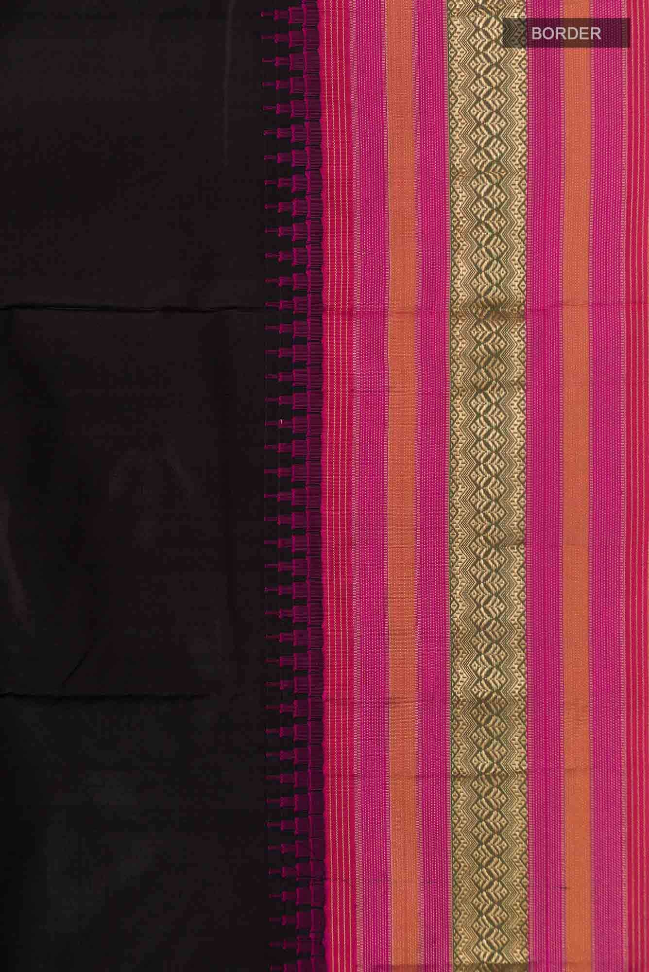Black Bangalore Silk Saree
