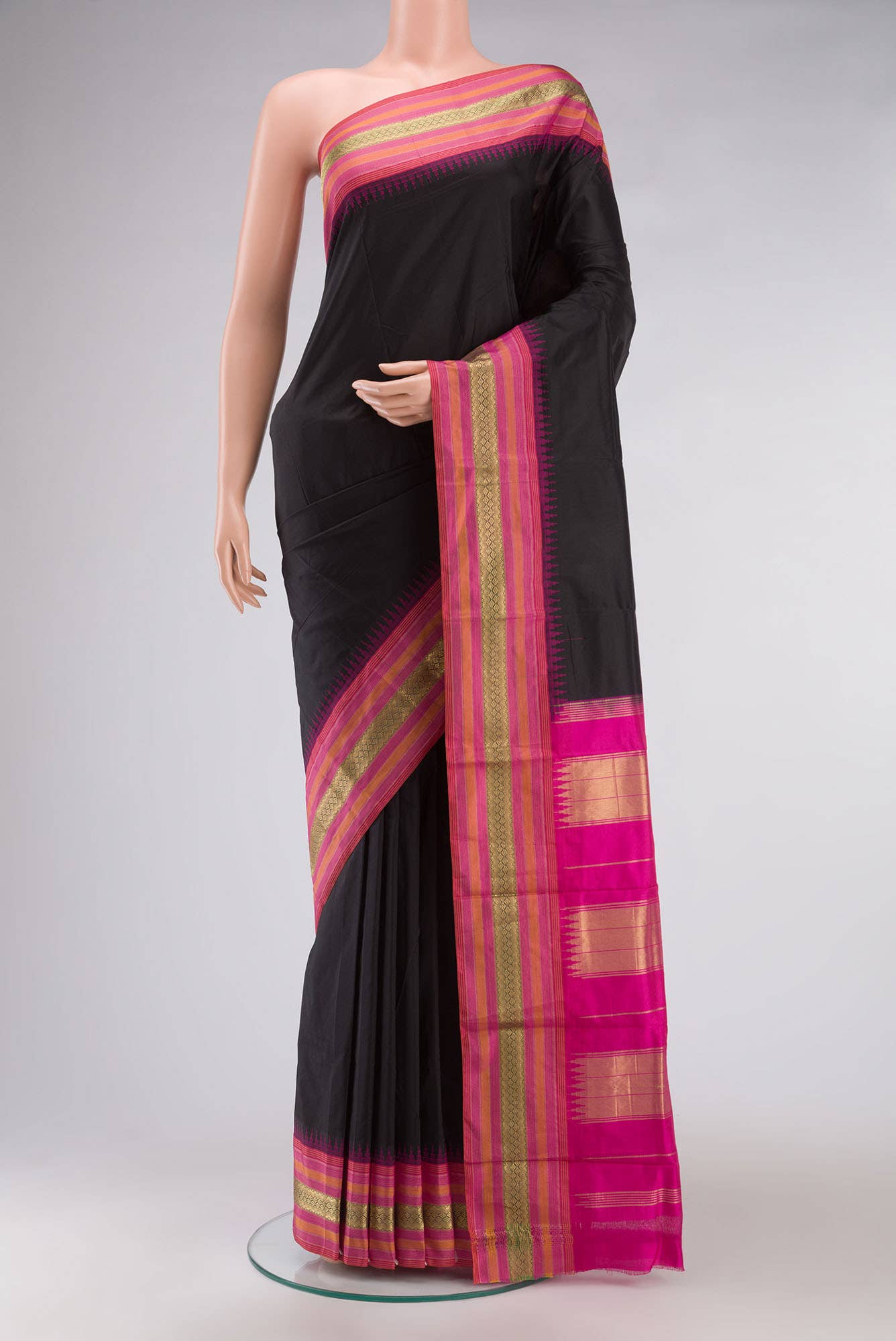 Black Bangalore Silk Saree