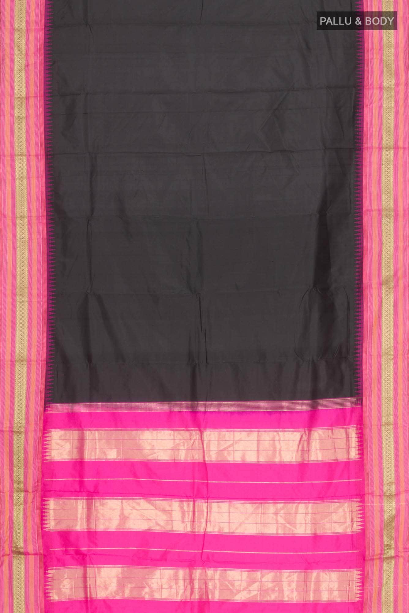 Black Bangalore Silk Saree
