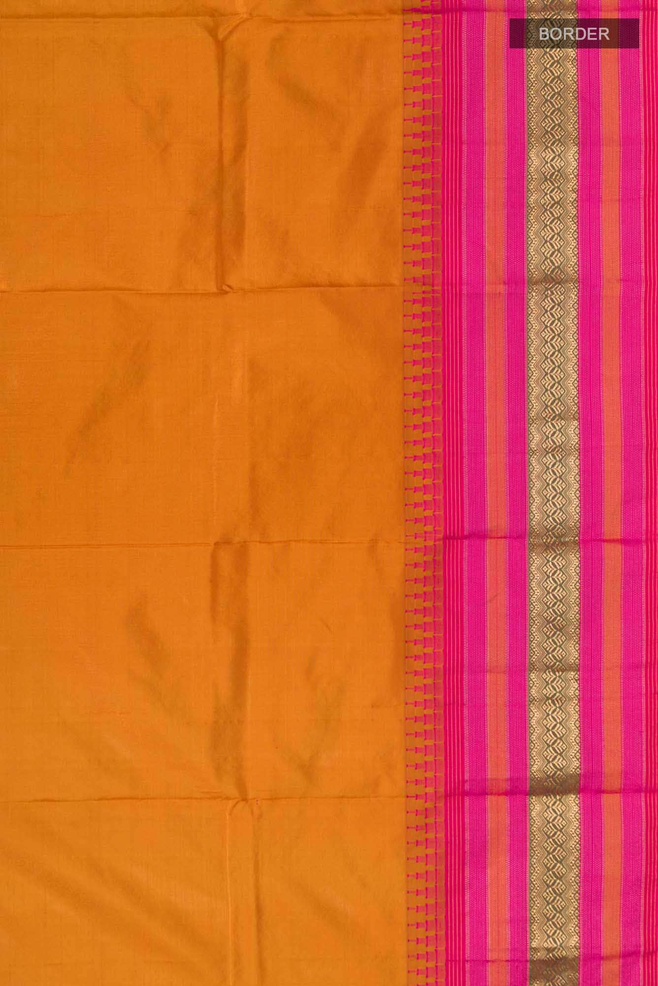 Mustard Bangalore Silk Saree
