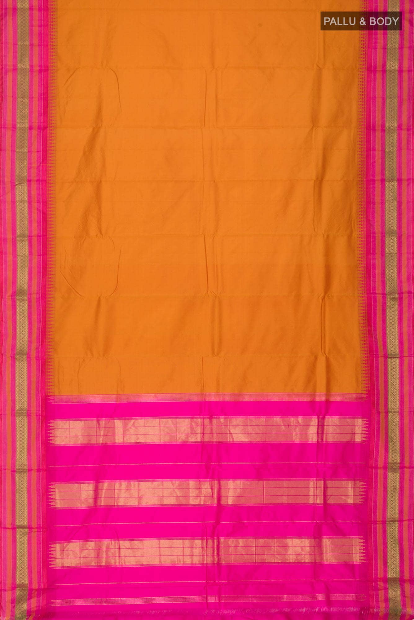 Mustard Bangalore Silk Saree