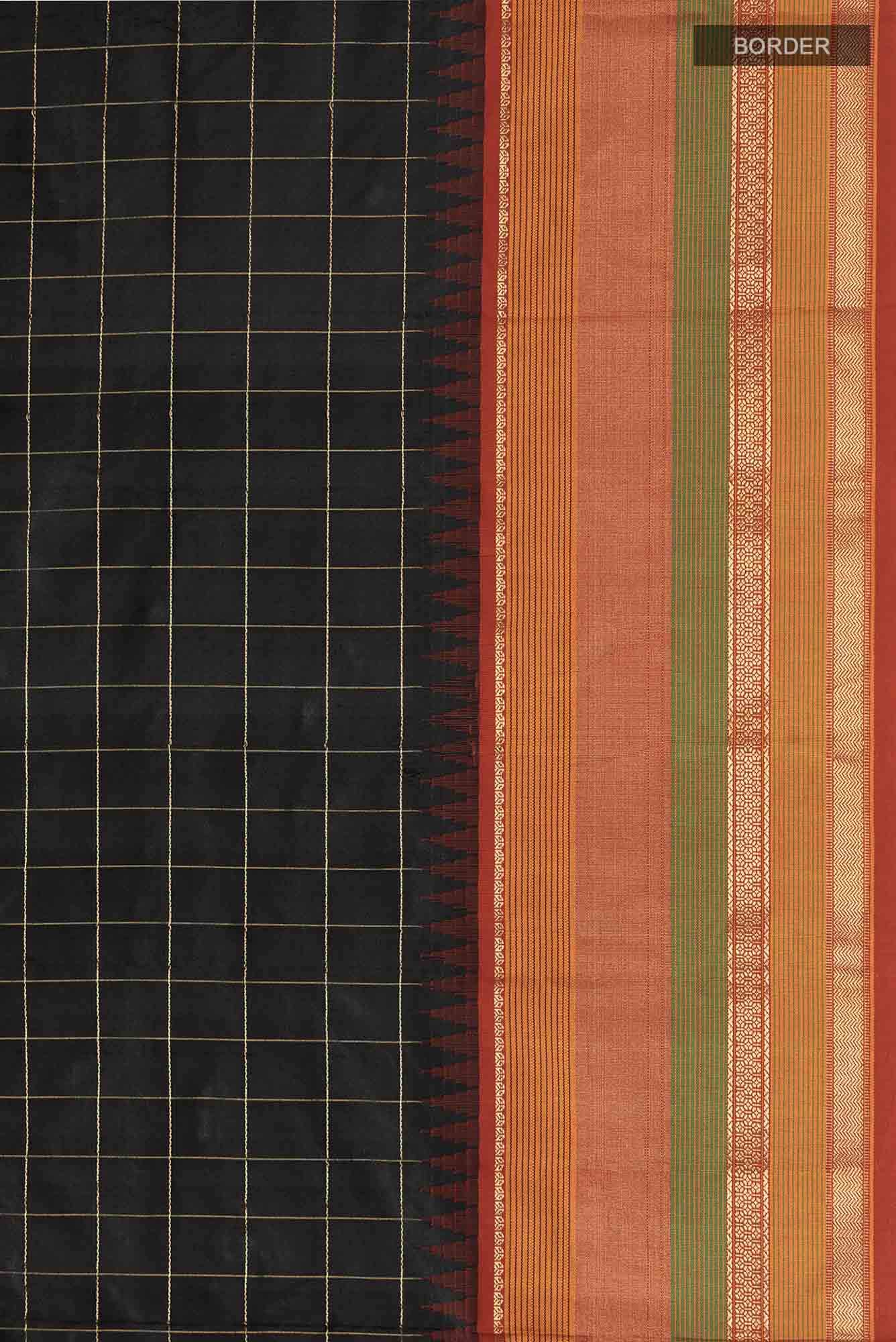 Black Bangalore Silk Saree