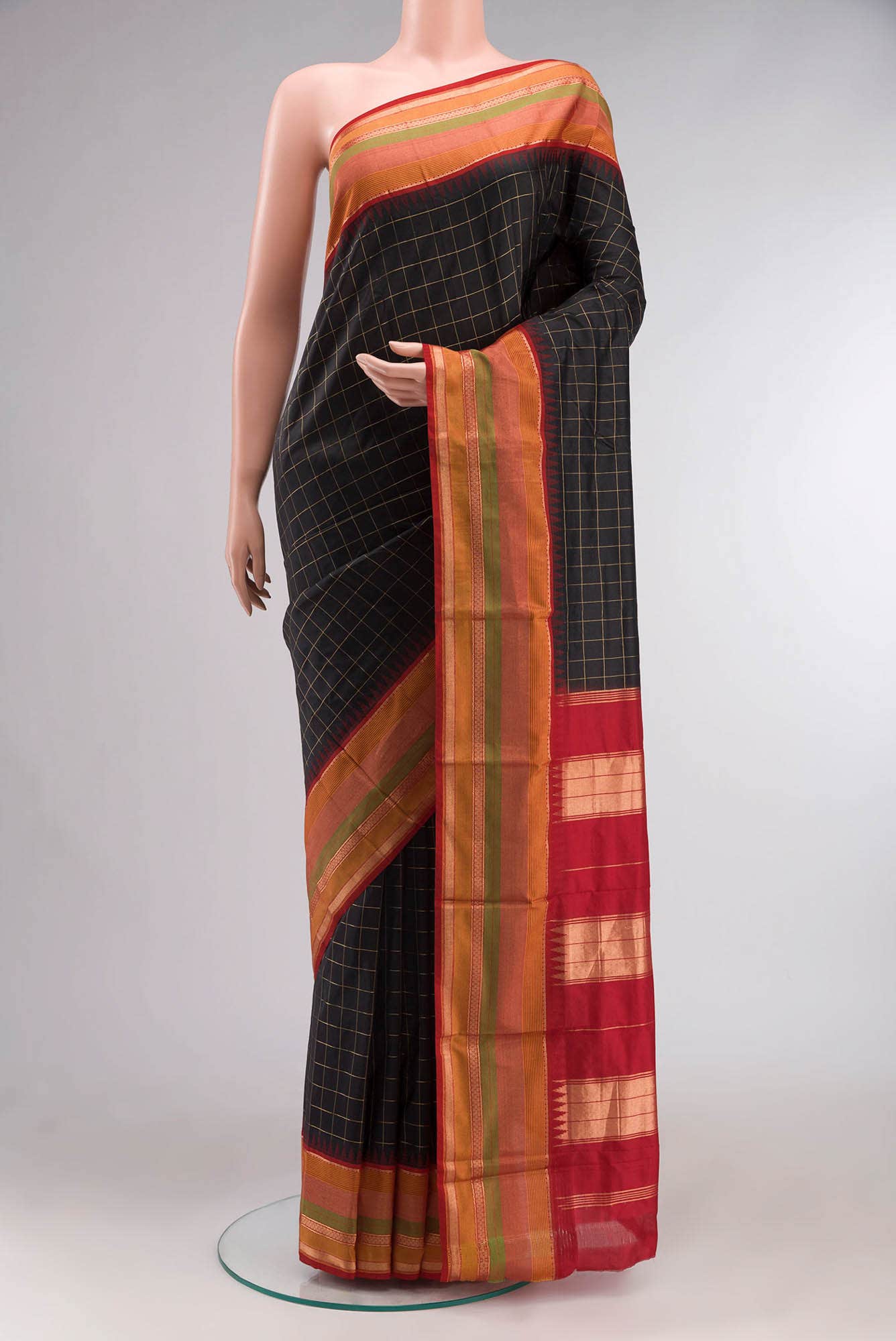 Black Bangalore Silk Saree