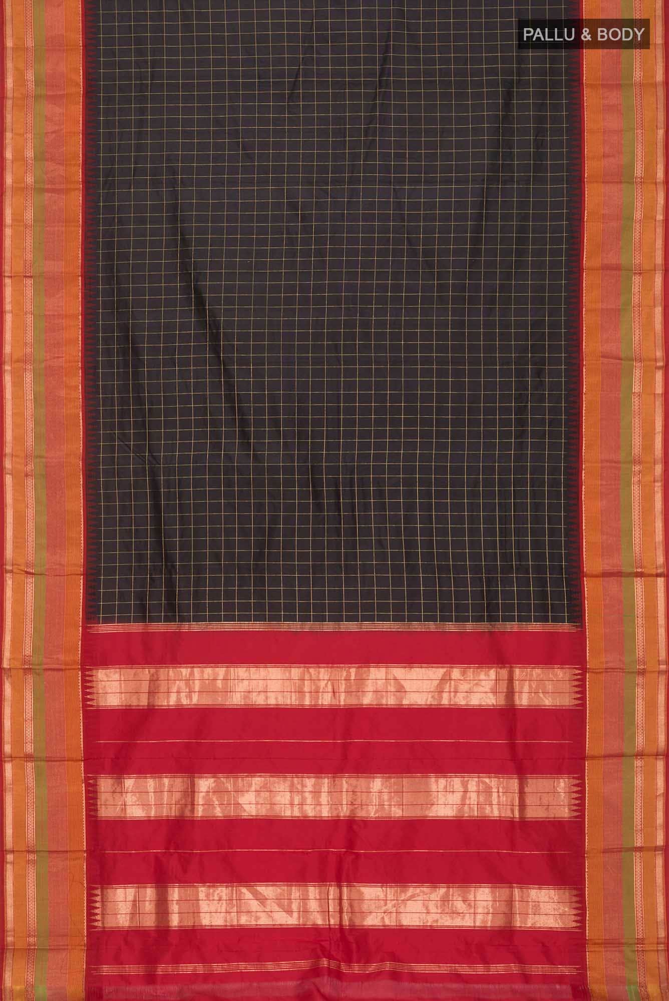 Black Bangalore Silk Saree