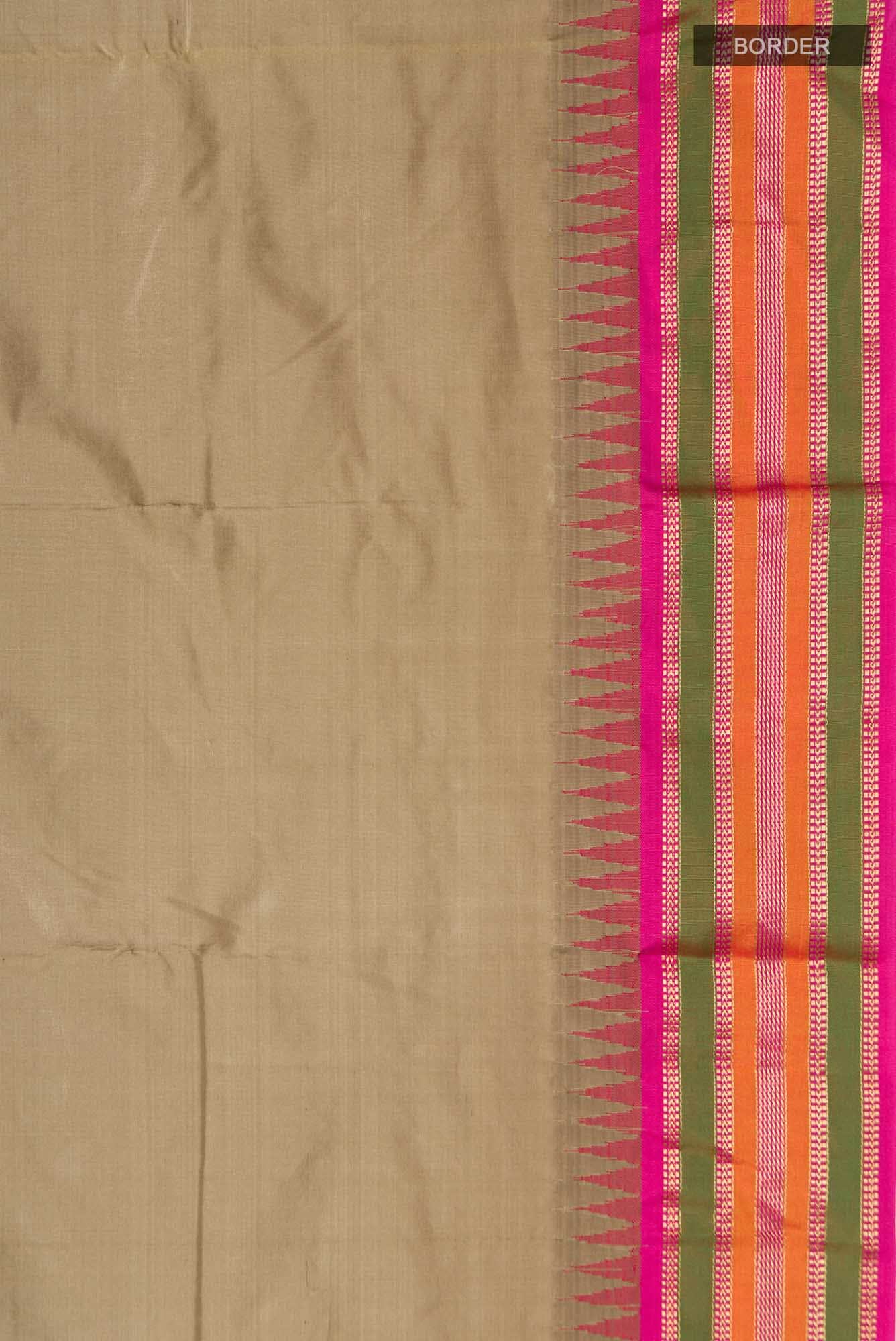 Beige Bangalore Silk Saree