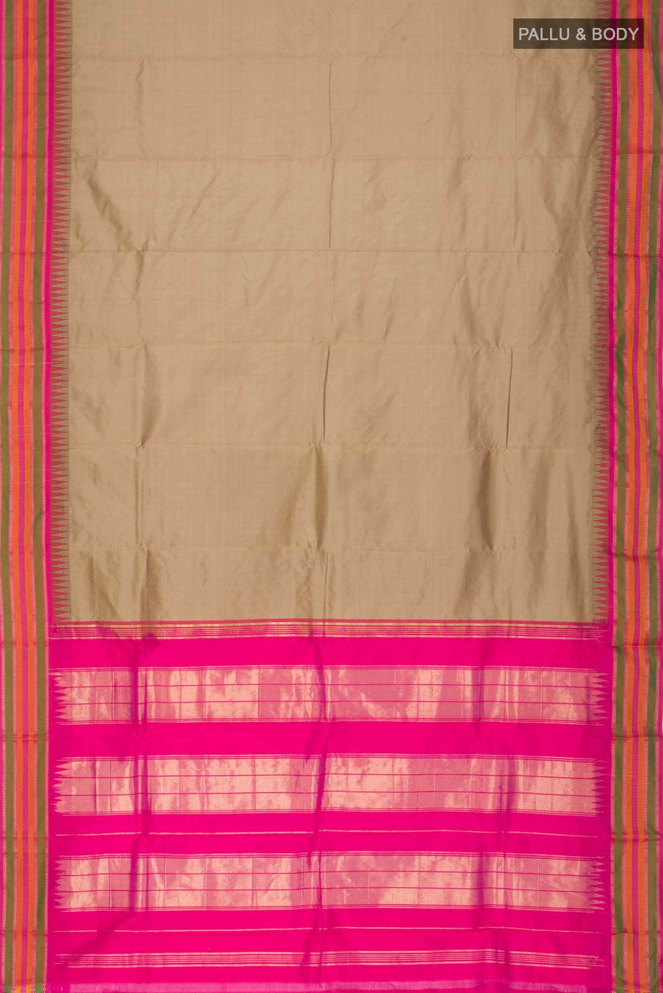 Beige Bangalore Silk Saree