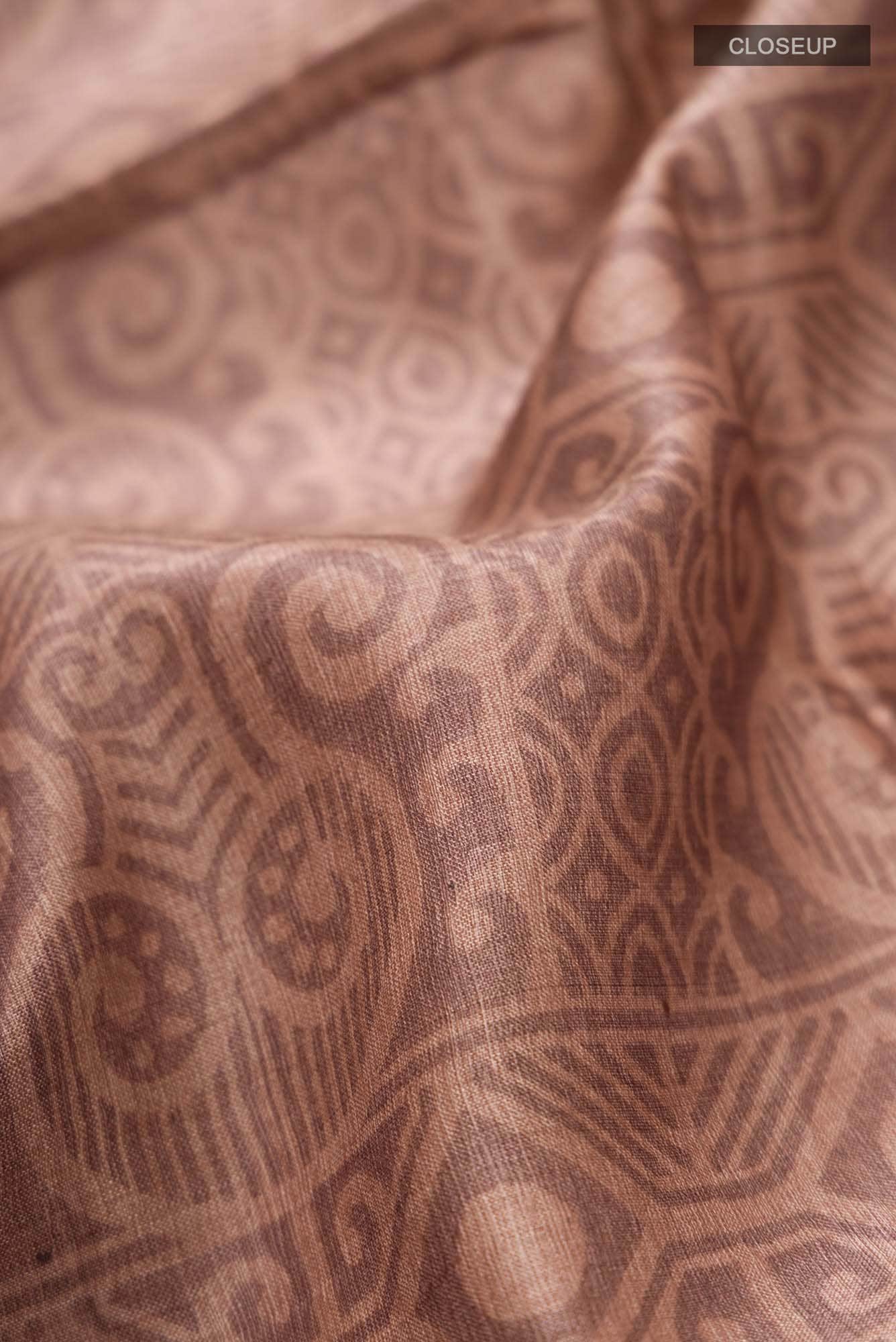 Brown Bhagalpuri Tussar Silk Saree