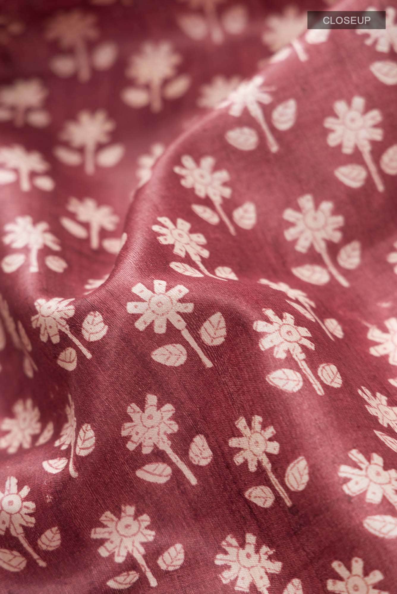 Brown Bhagalpuri Tussar Silk Saree