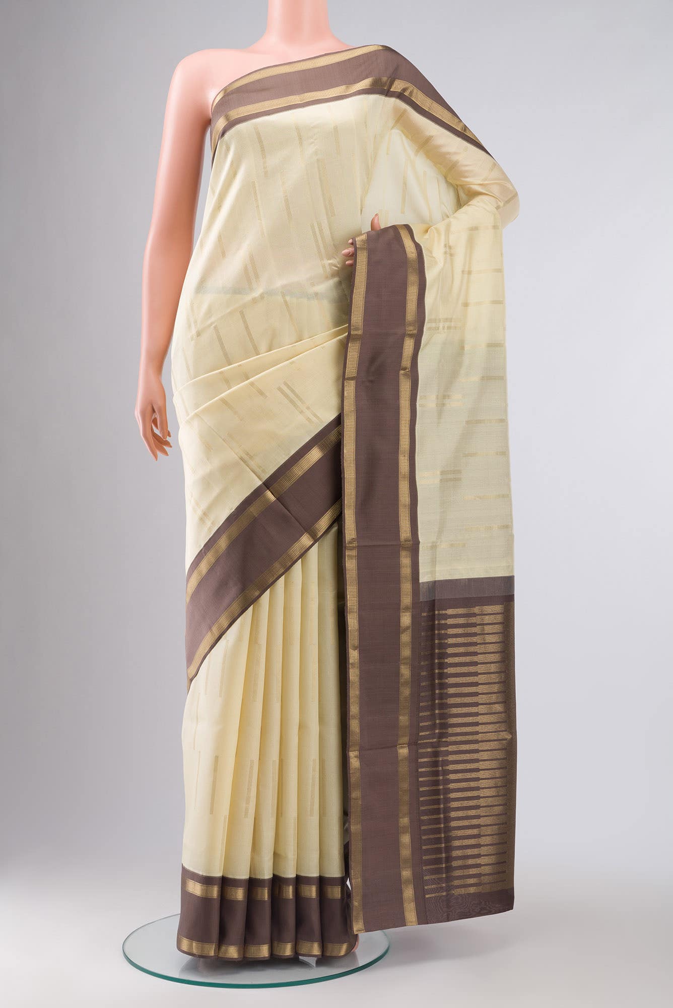 Cream Soft Silk Saree