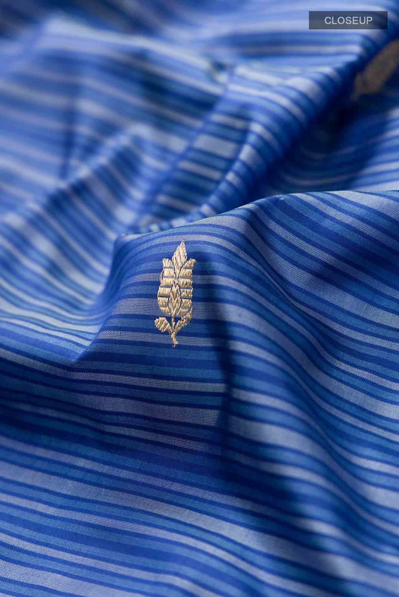 Blue Banarasi Katan Silk Saree
