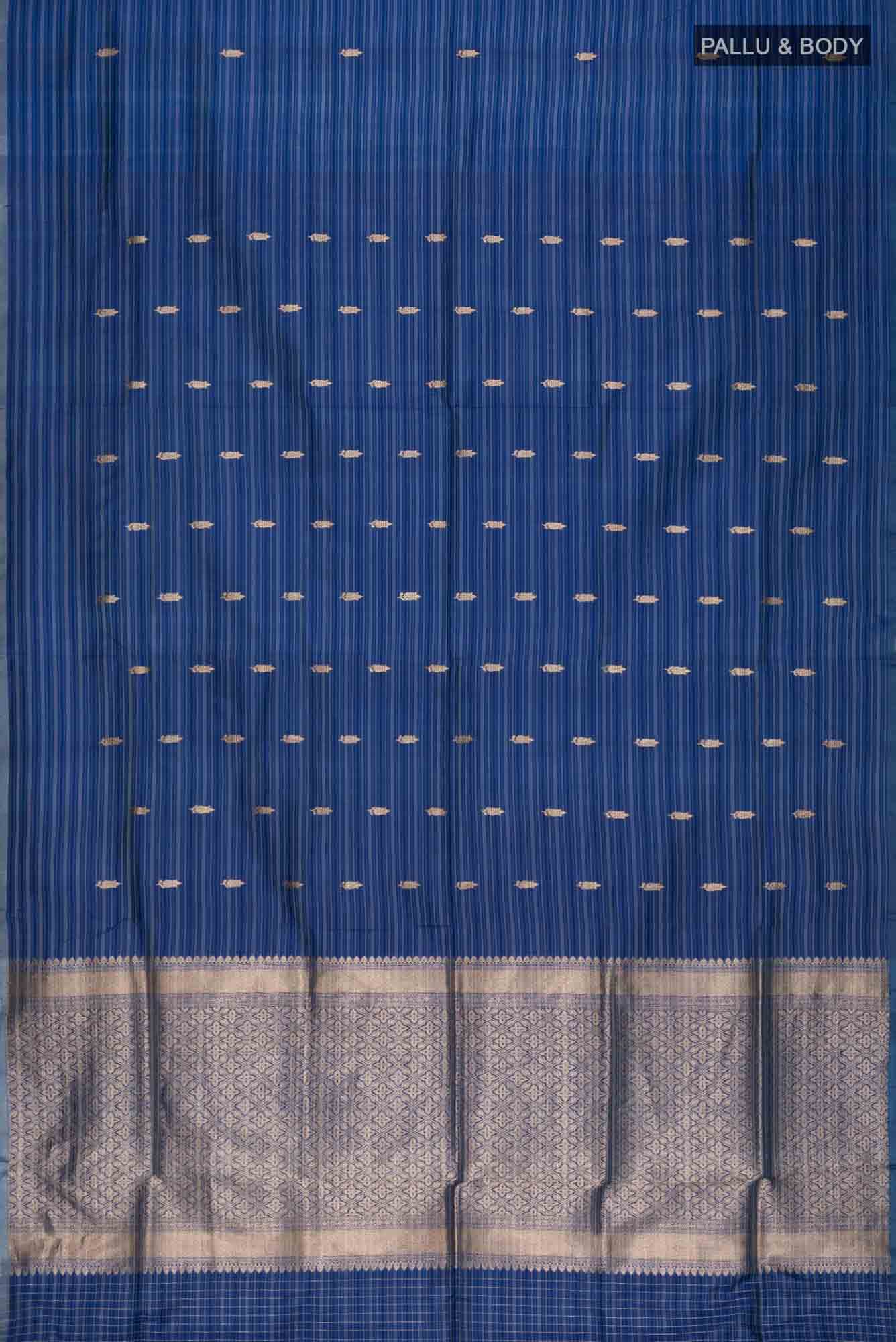 Blue Banarasi Katan Silk Saree