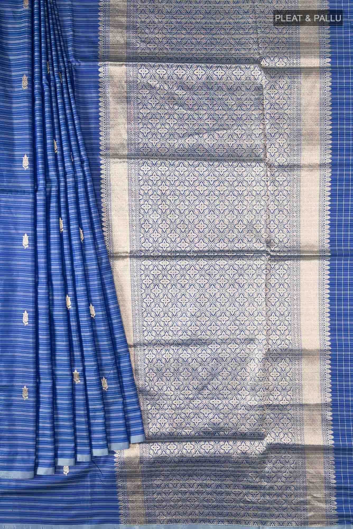Blue Banarasi Katan Silk Saree