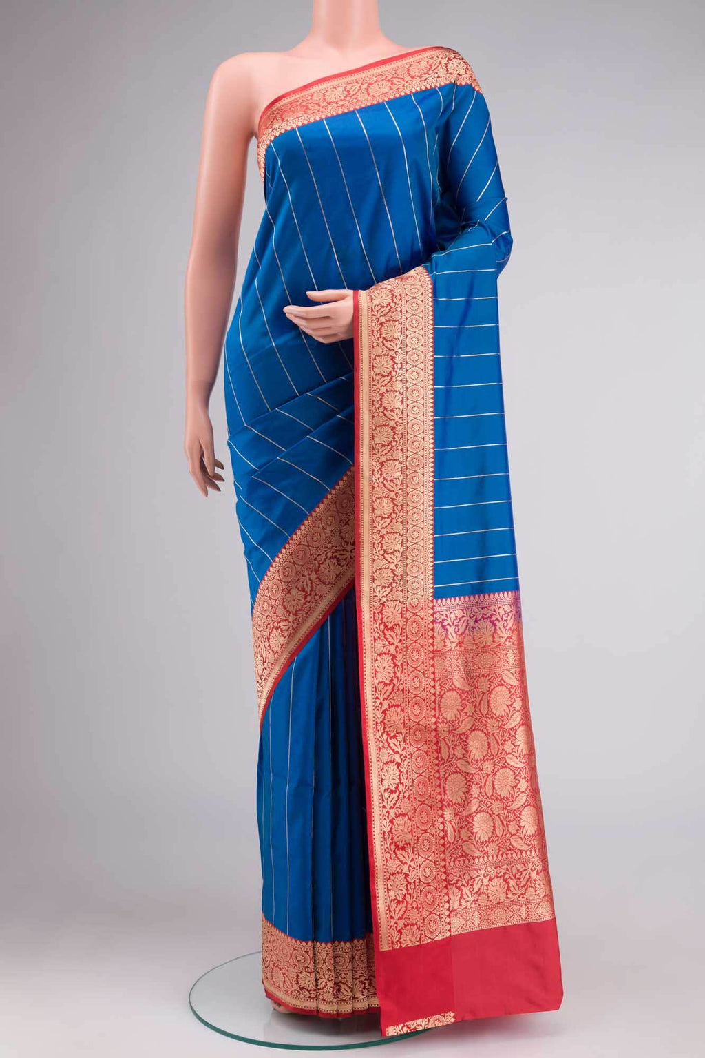 Blue Banarasi Katan Silk Saree