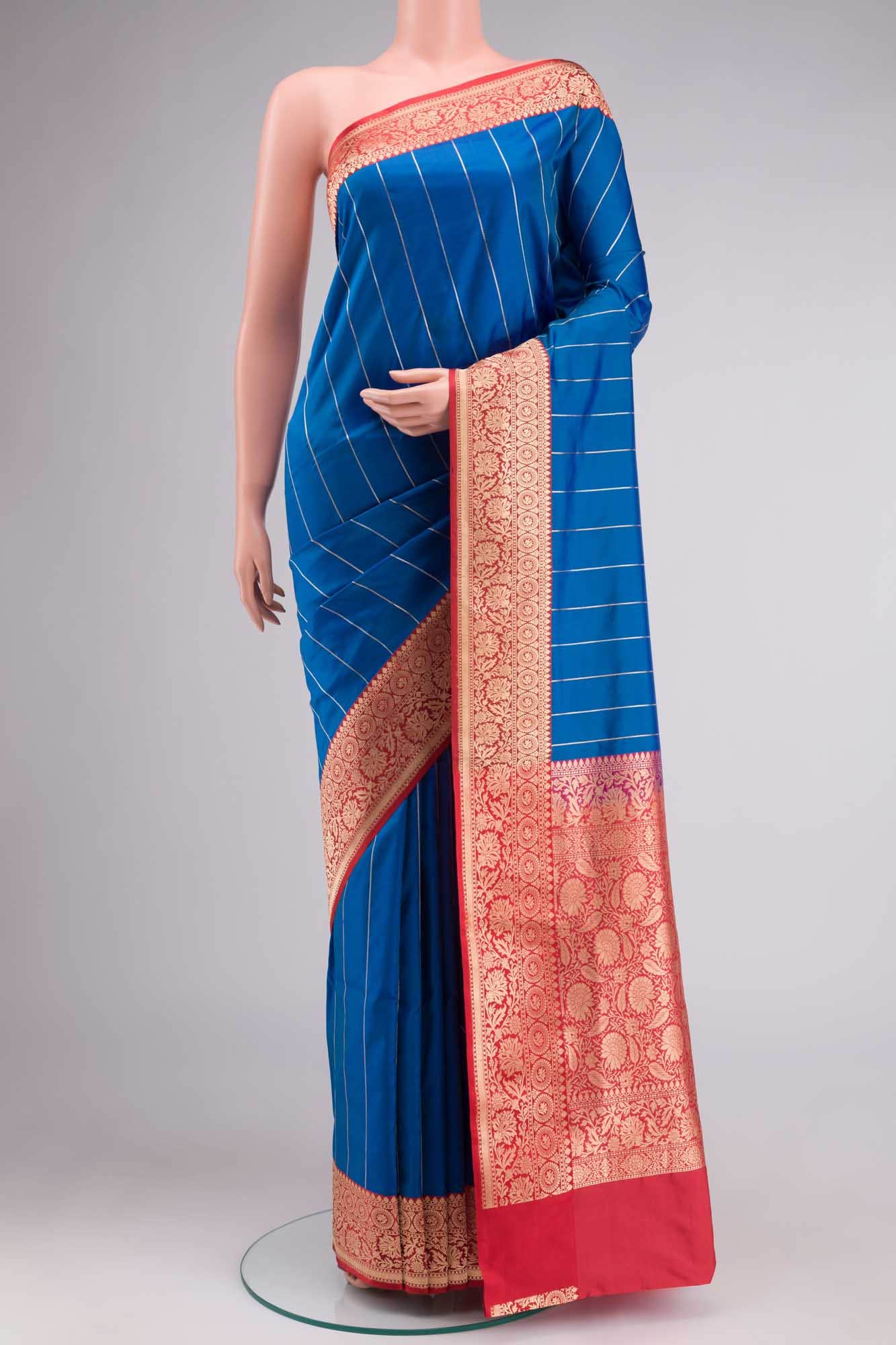 Blue Banarasi Katan Silk Saree