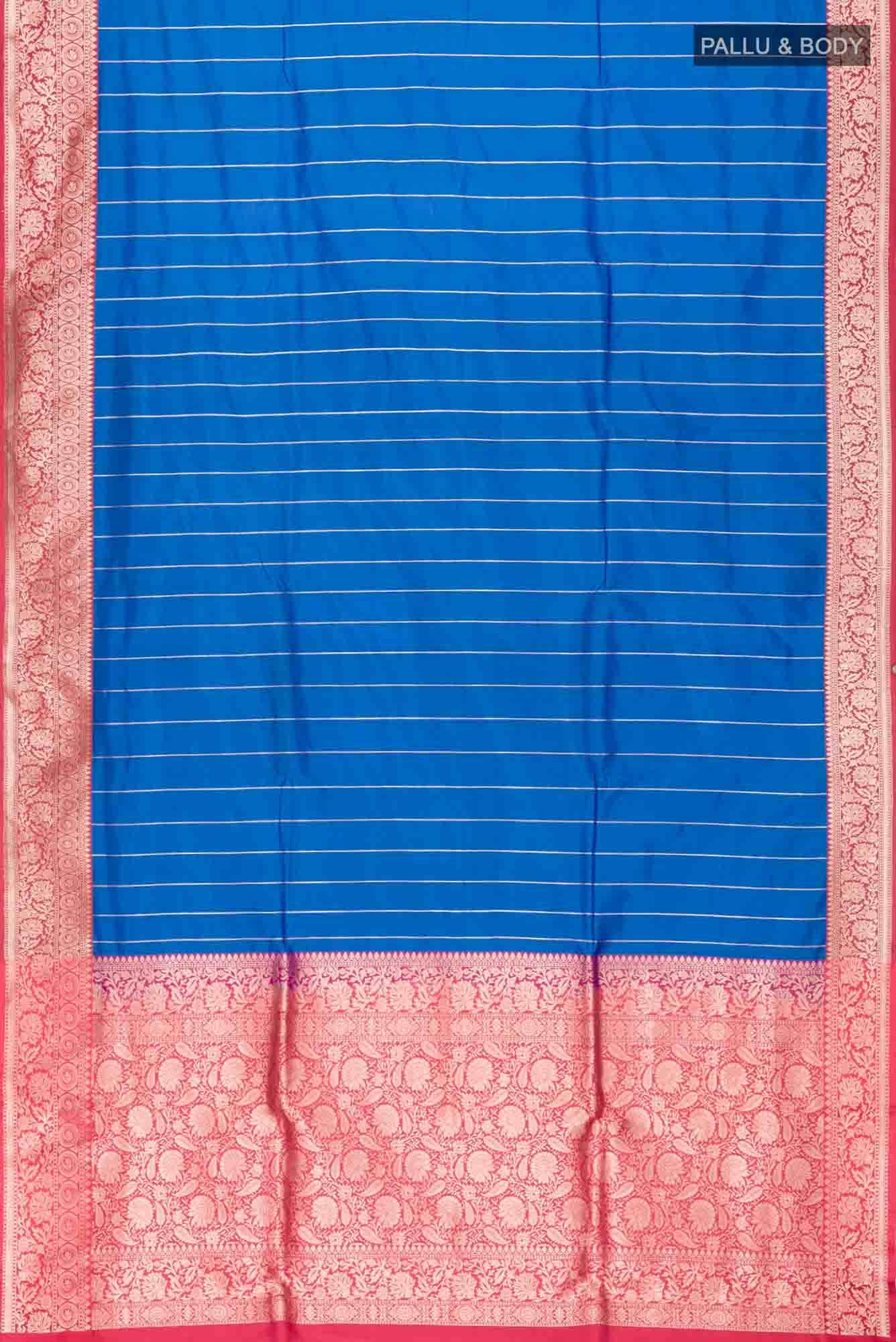 Blue Banarasi Katan Silk Saree