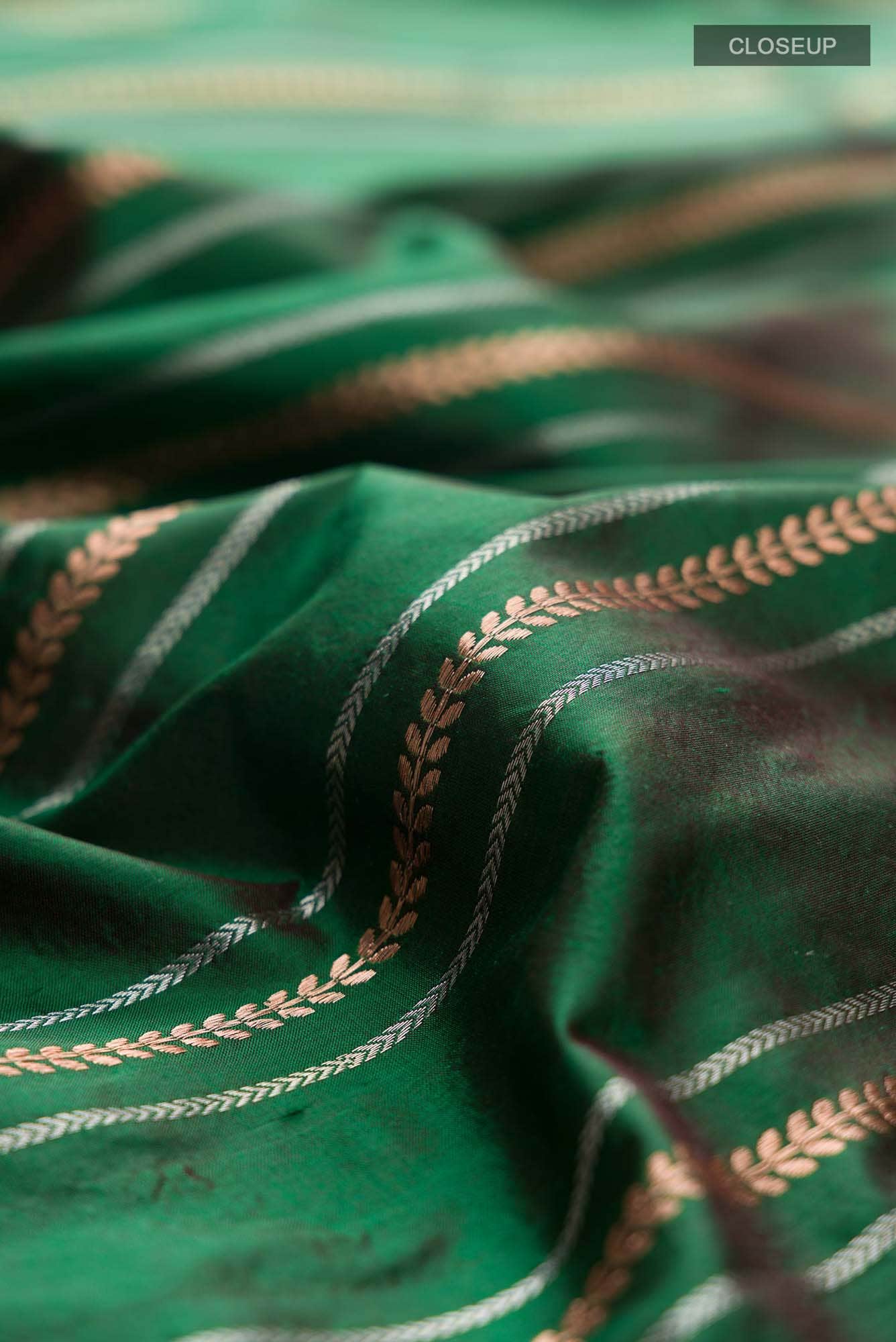 Green Banarasi Katan Silk Saree