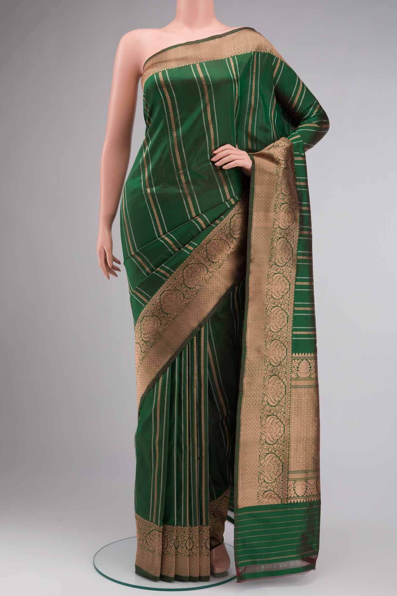 Green Banarasi Katan Silk Saree