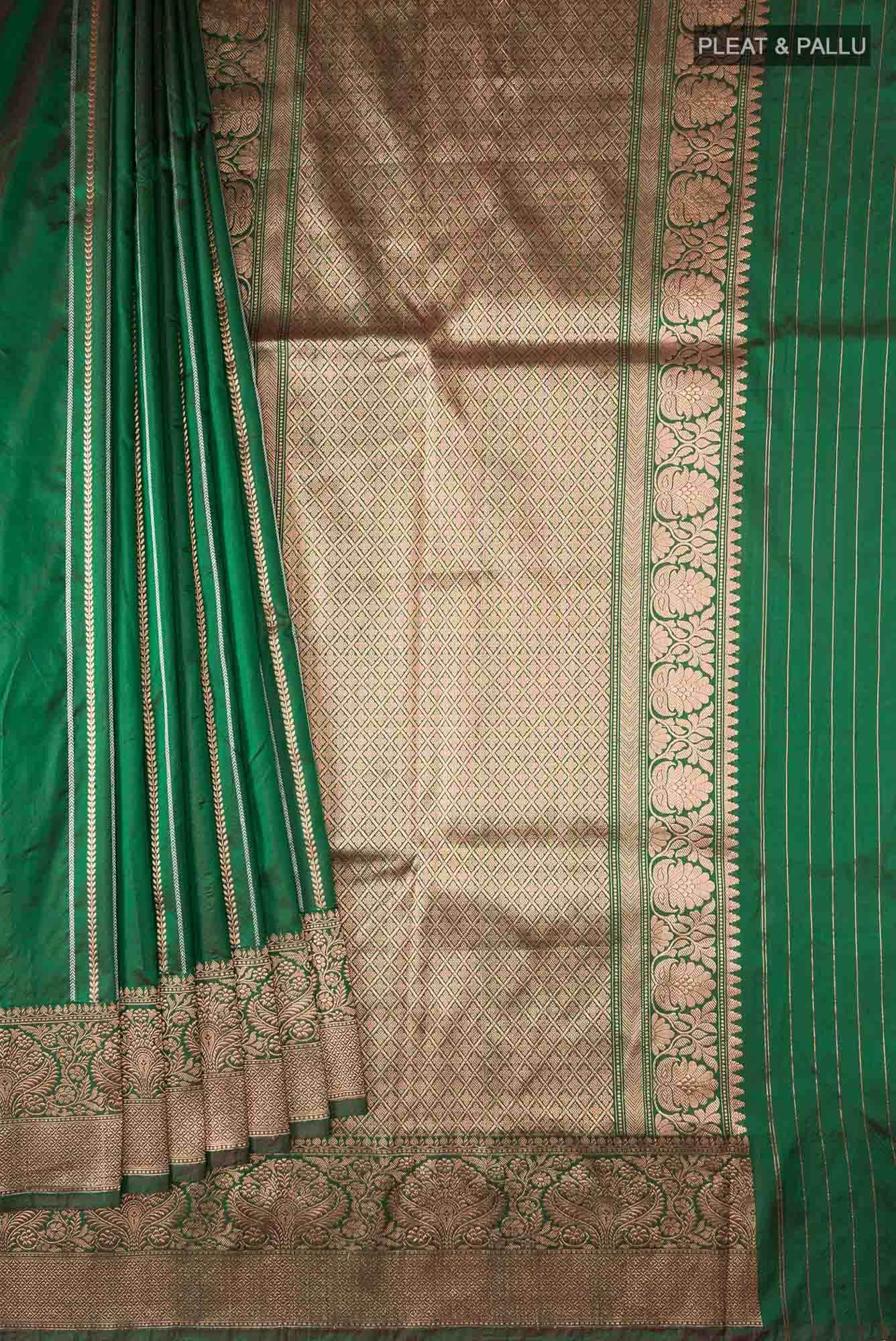 Green Banarasi Katan Silk Saree