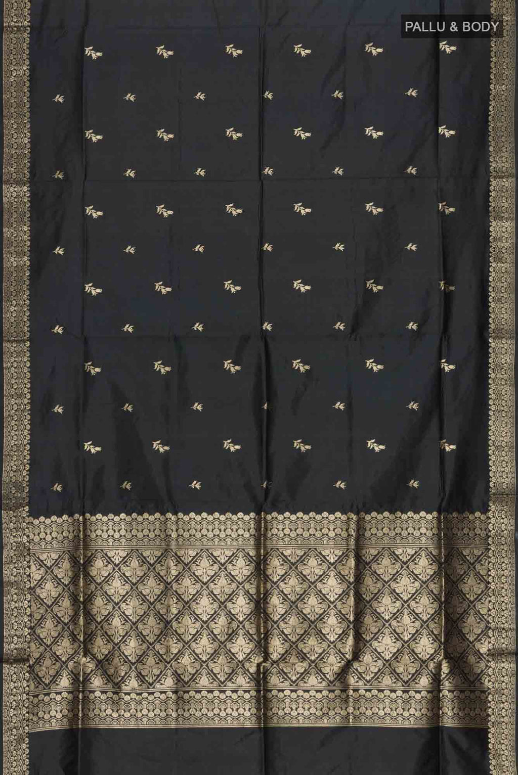 Black Banarasi Katan Silk Saree