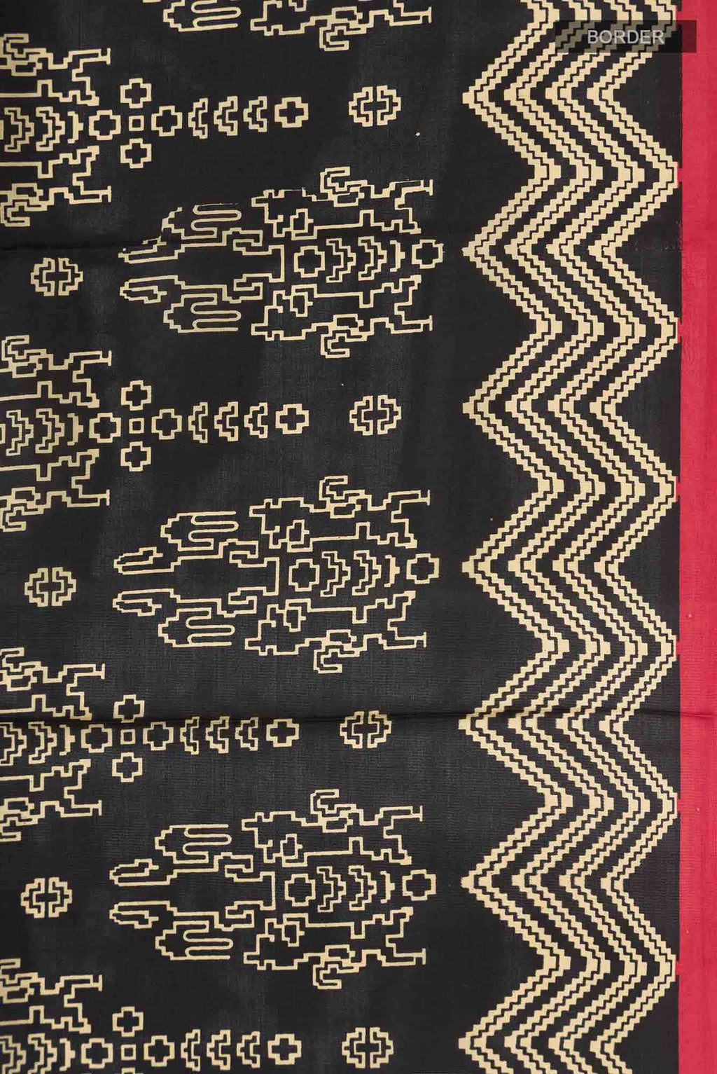 Black Printed Silk Saree