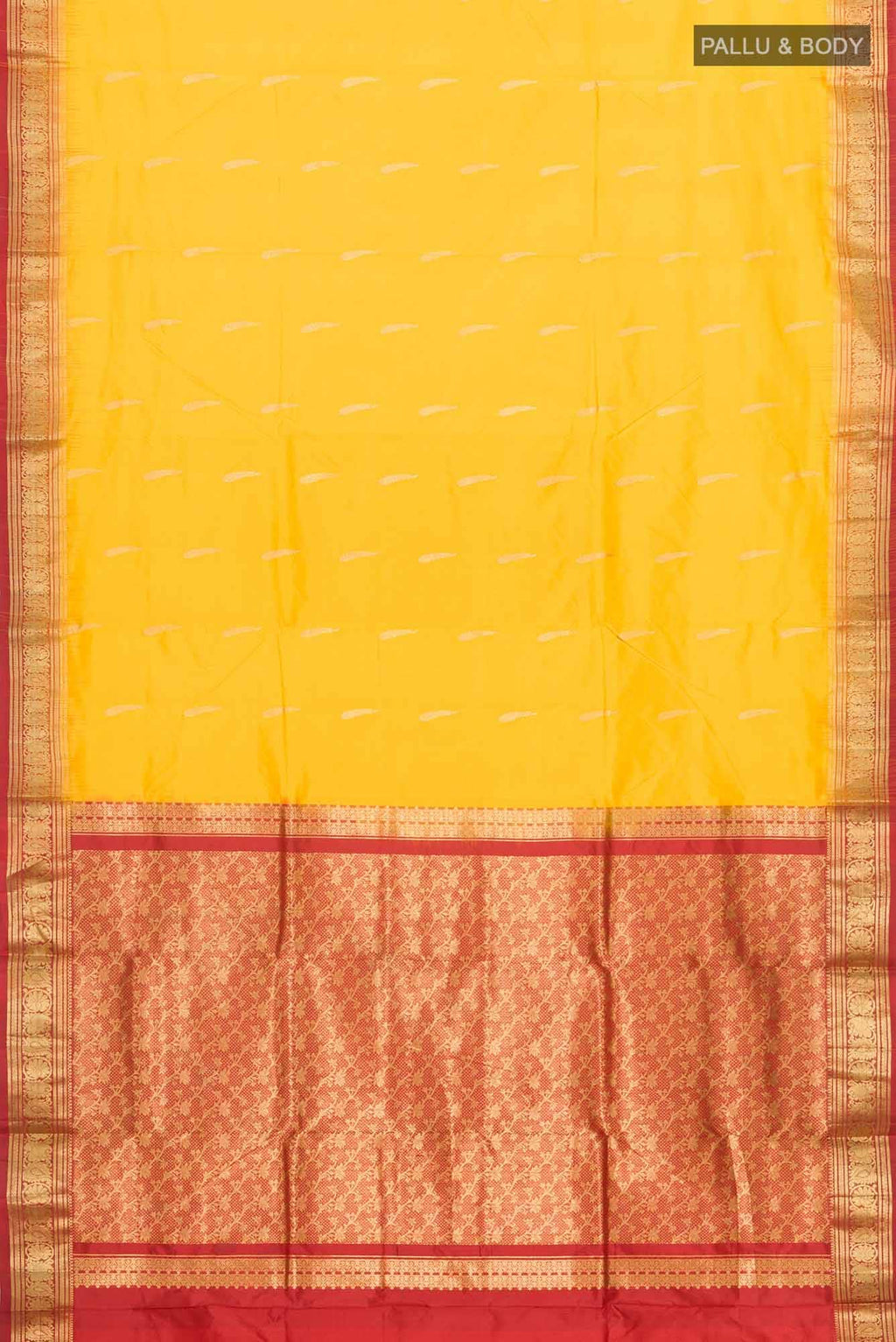 Yellow Bangalore Silk Saree