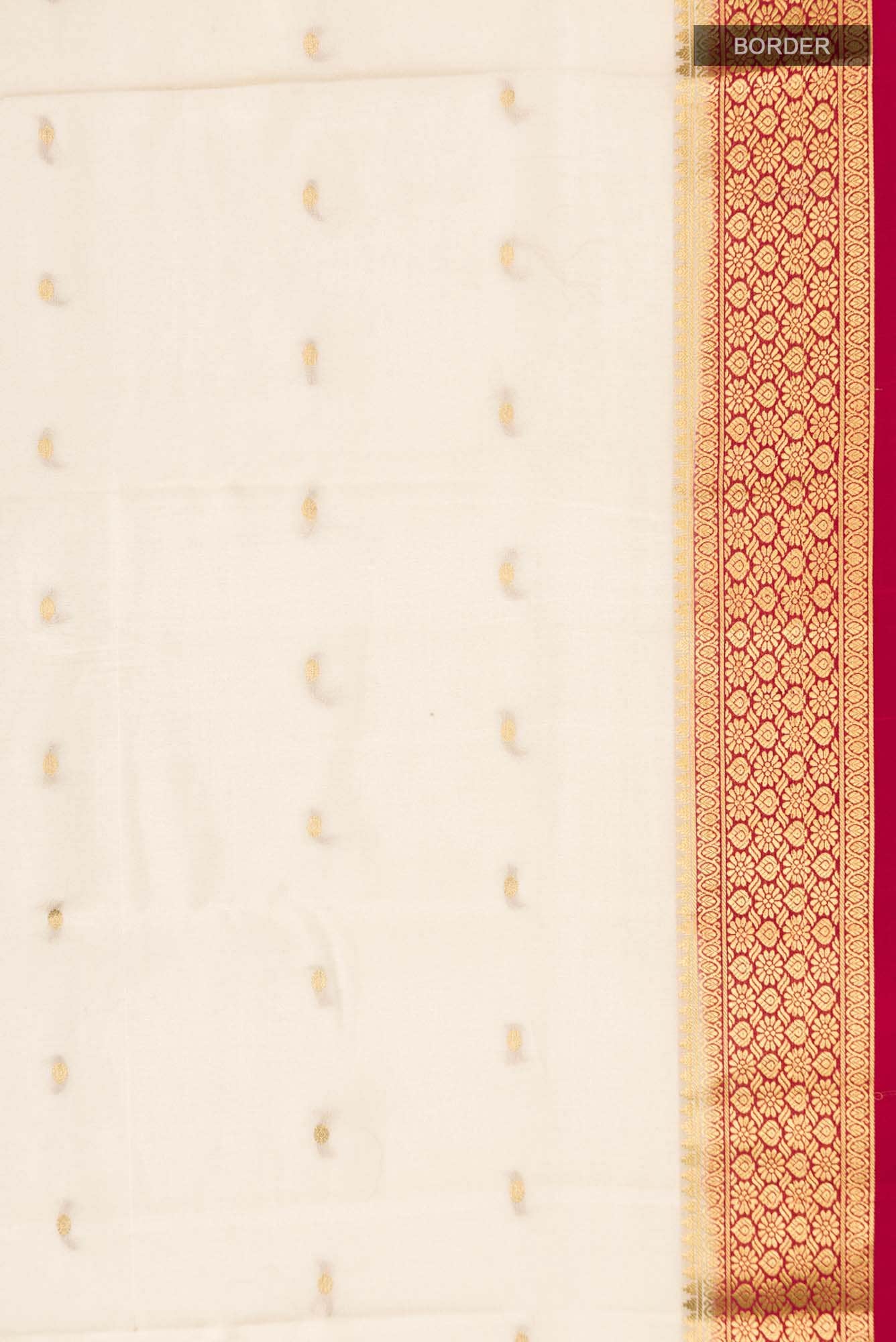 Cream Mysore Crepe Saree