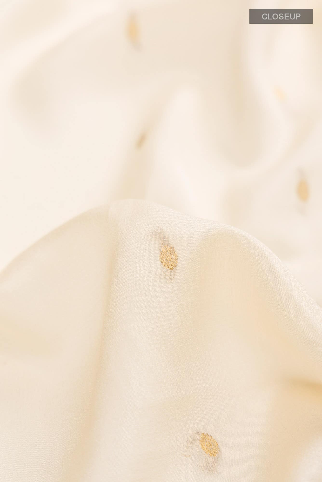 Cream Mysore Crepe Saree