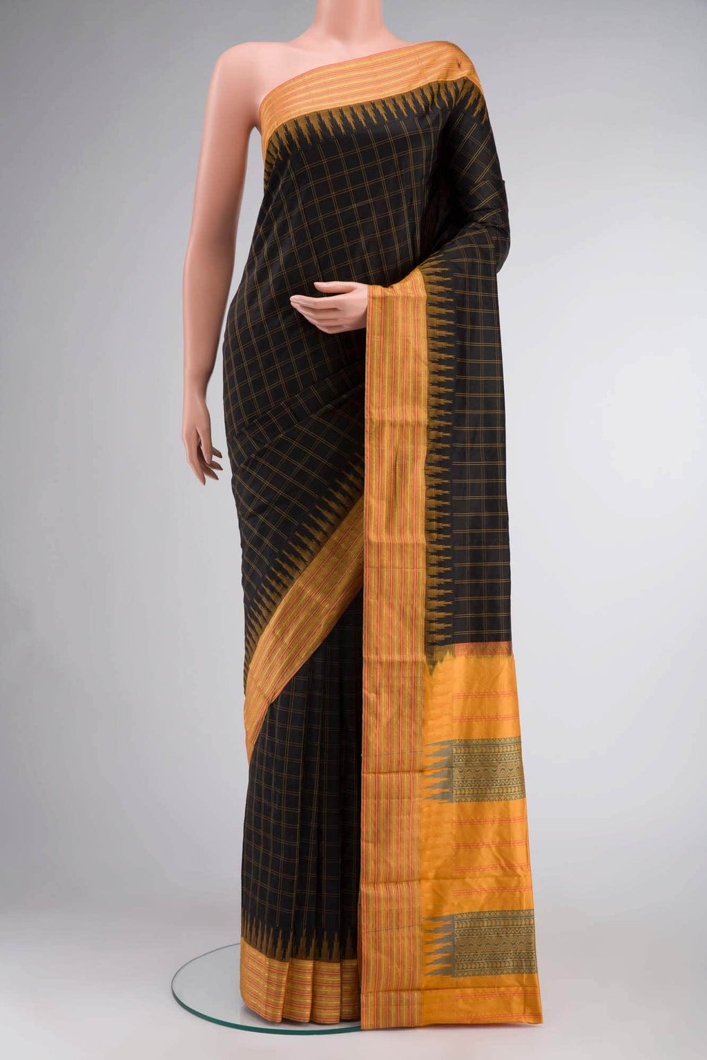 Black Bangalore Silk Saree